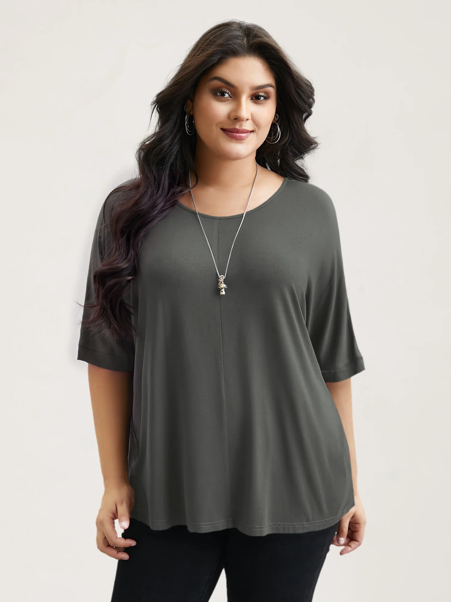 Supersoft Round Neck Plain T-Shirt - Image 45