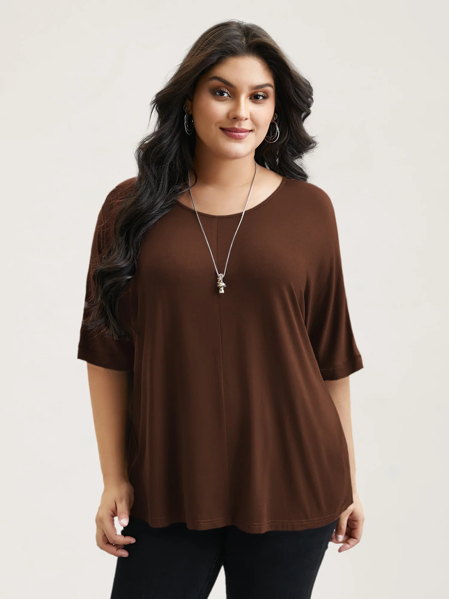 Supersoft Round Neck Plain T-Shirt - Image 54