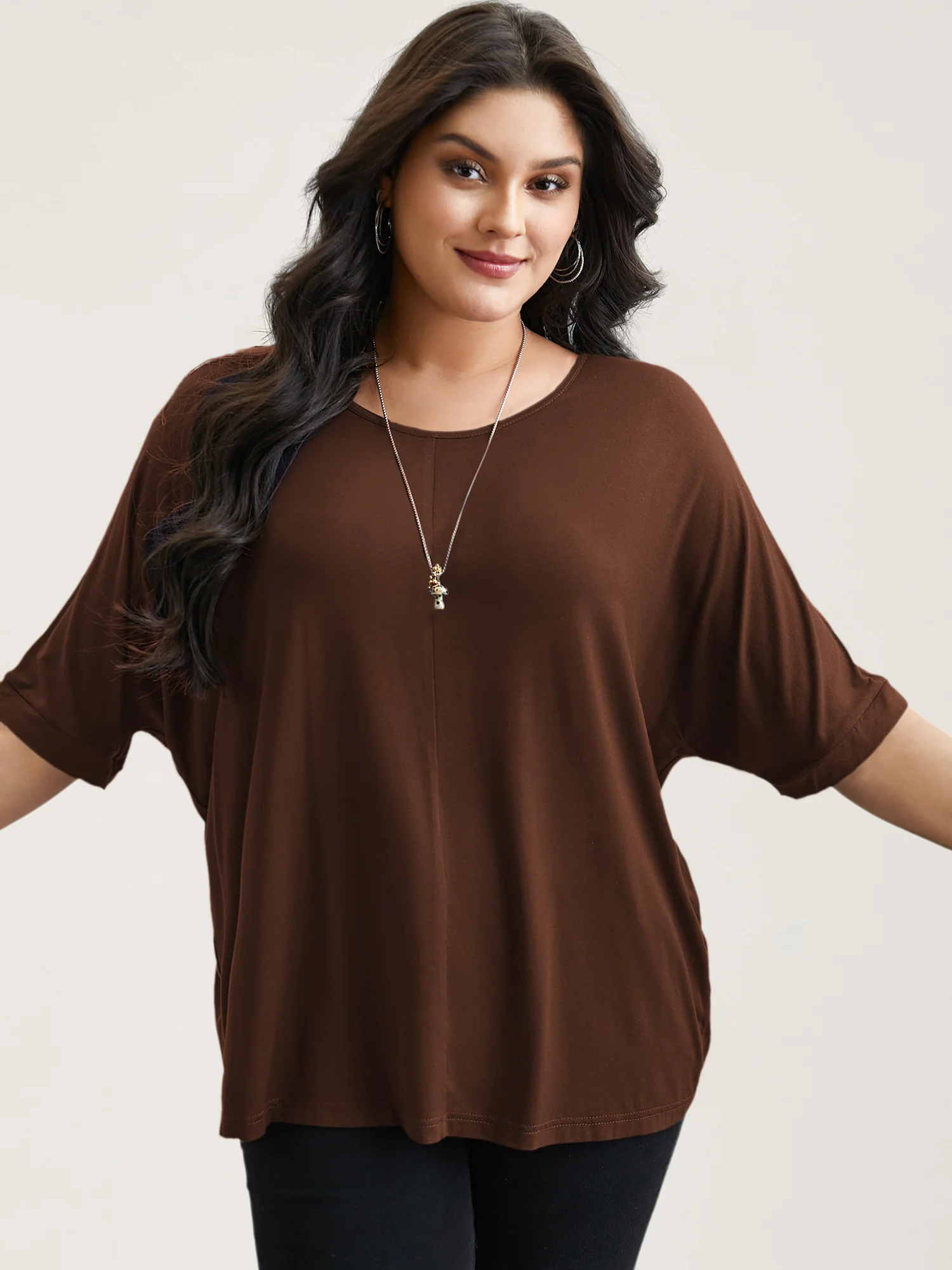 Supersoft Round Neck Plain T-Shirt - Image 57