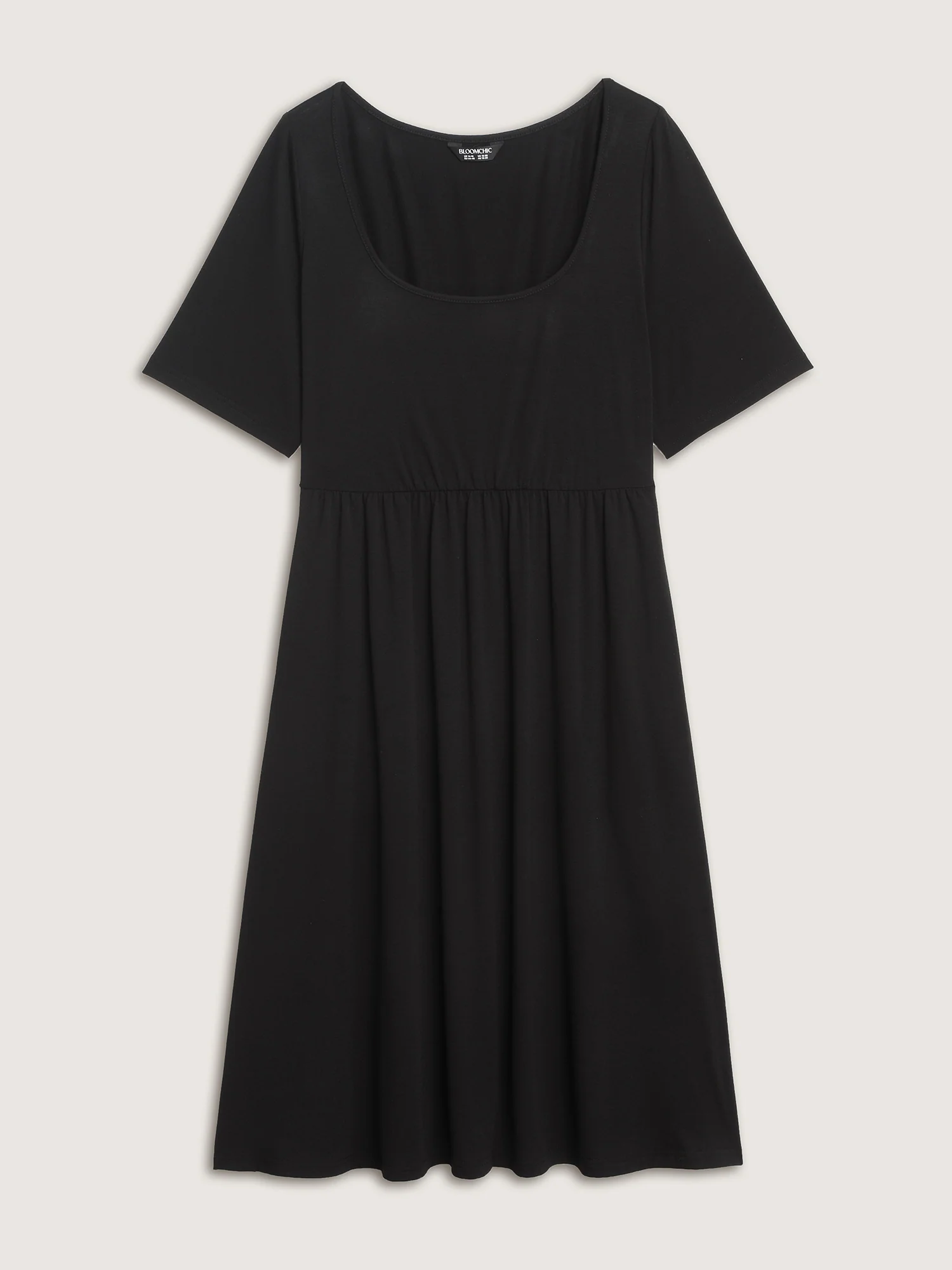 Supersoft Round Neckline Plain Midi Dress - Image 8