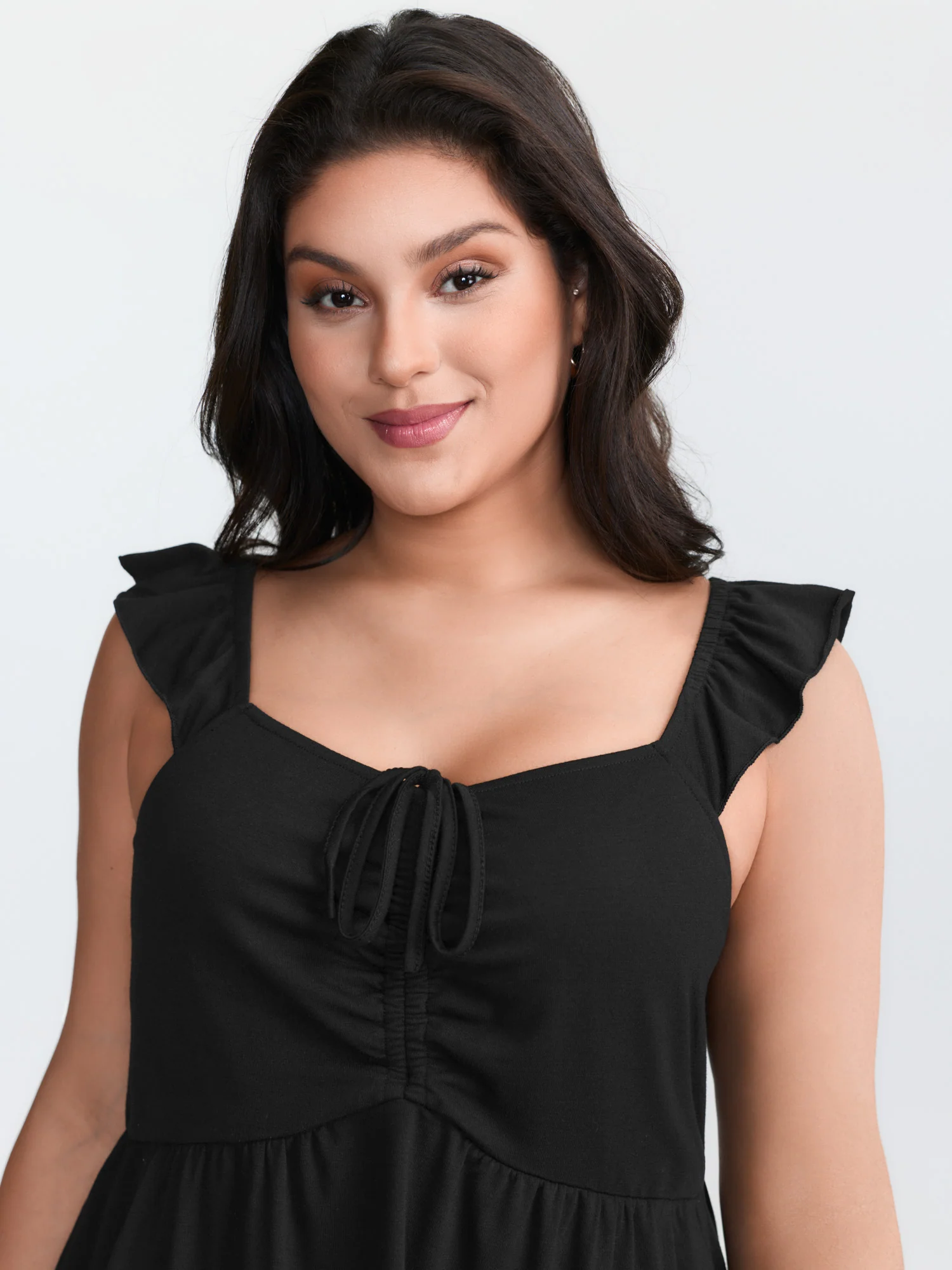 Supersoft Ruched Cinched-Flared Tank Top - Image 2