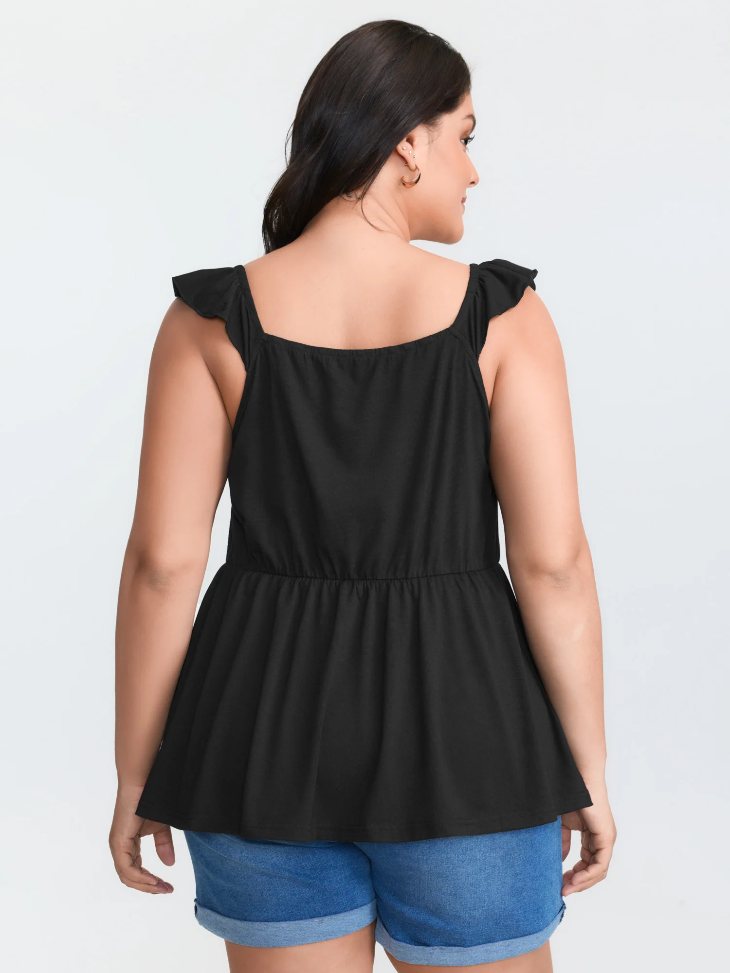 Supersoft Ruched Cinched-Flared Tank Top - Image 4