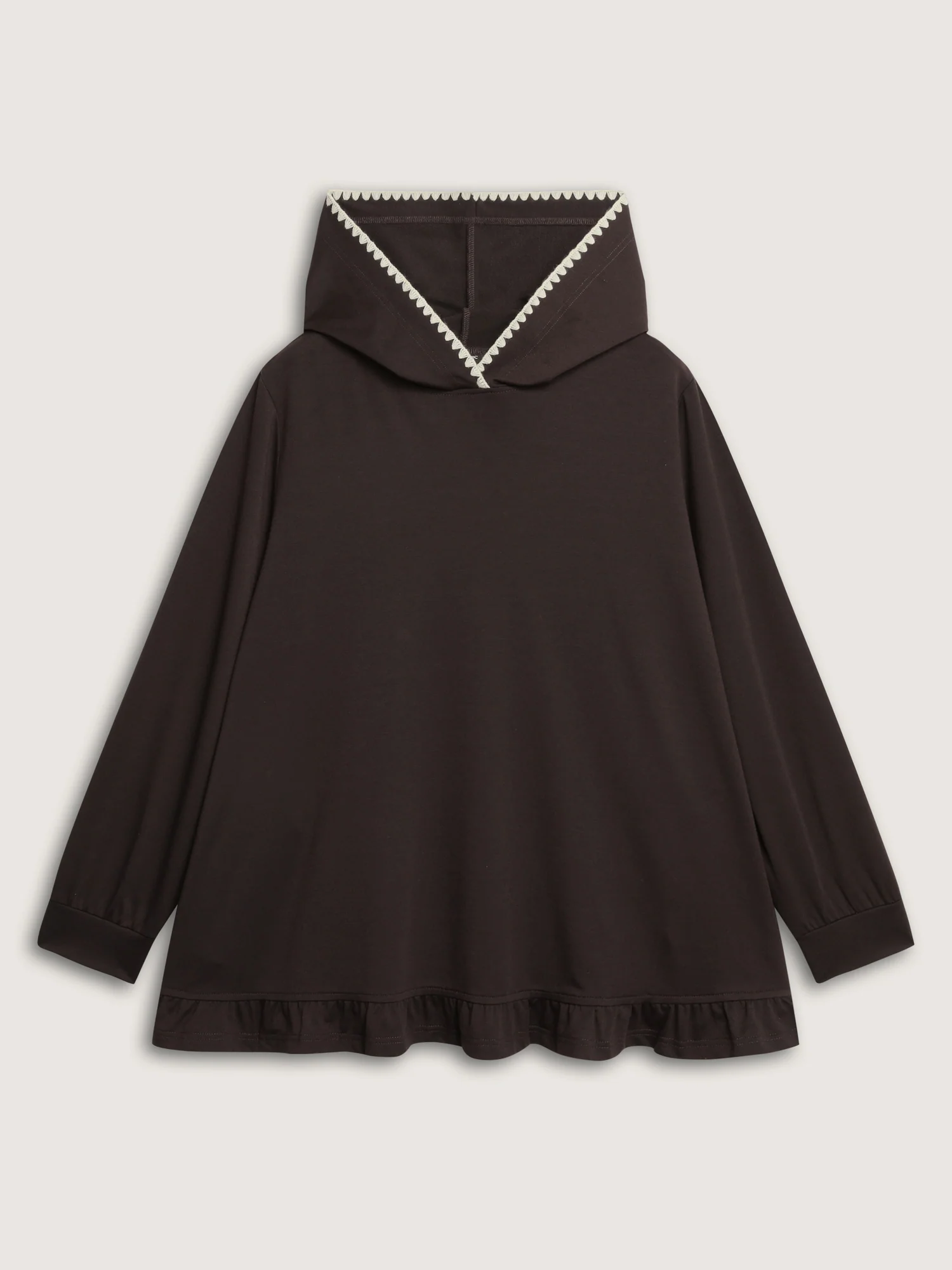Supersoft Ruffled Edge Embroidered Hoodie - Image 7