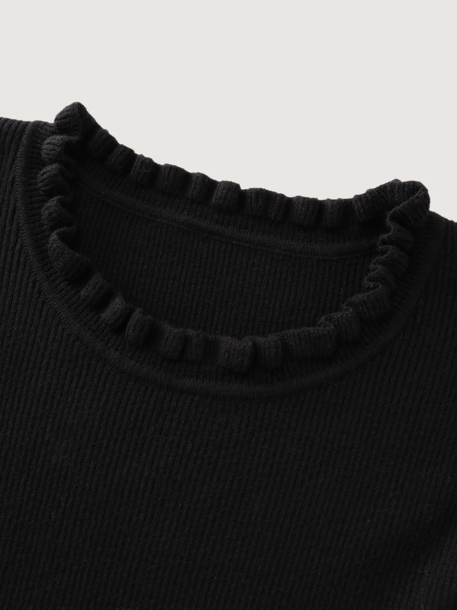 Supersoft Ruffled Neck Fitted Solid Pullover - Image 6