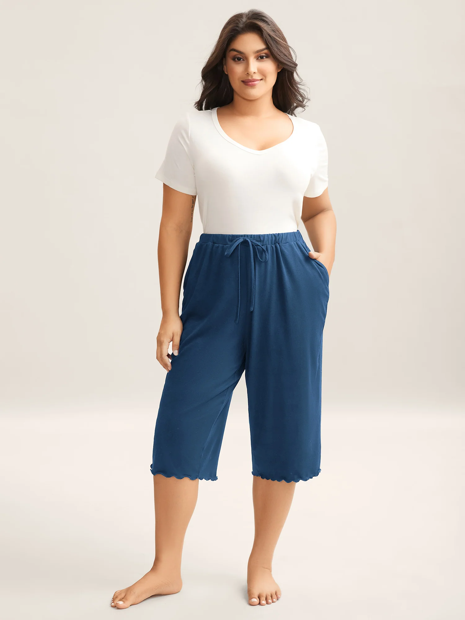 Supersoft Scalloped Hem Straight-Fit Lounge Bottoms - Image 10