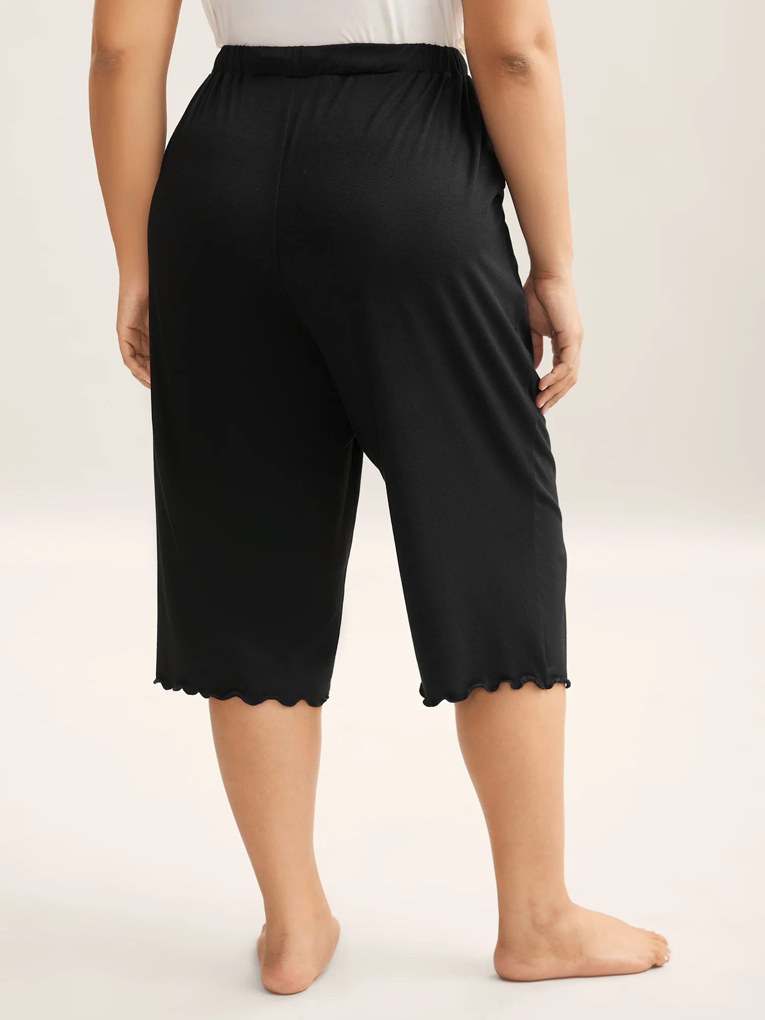 Supersoft Scalloped Hem Straight-Fit Lounge Bottoms - Image 4