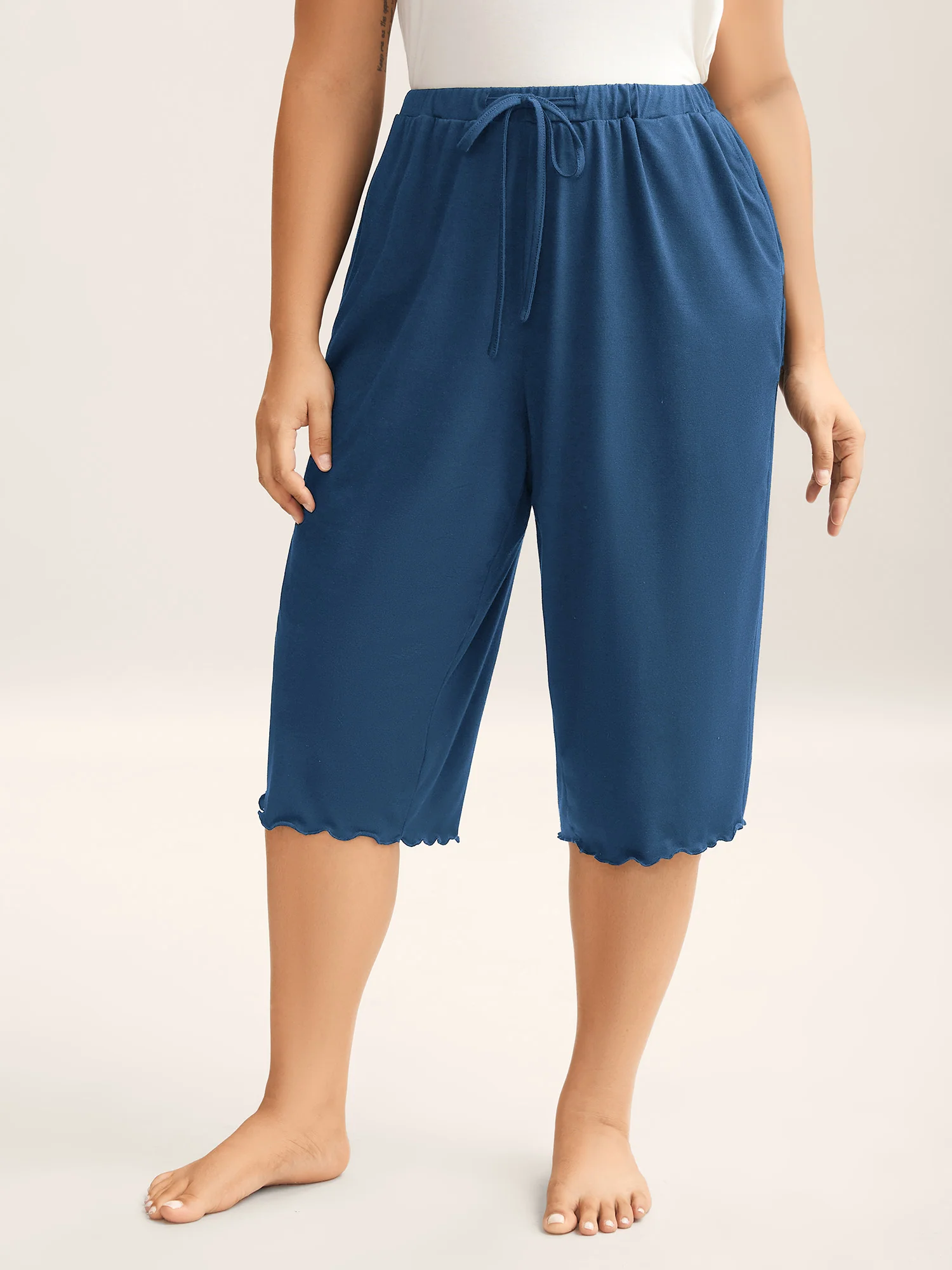 Supersoft Scalloped Hem Straight-Fit Lounge Bottoms - Image 8