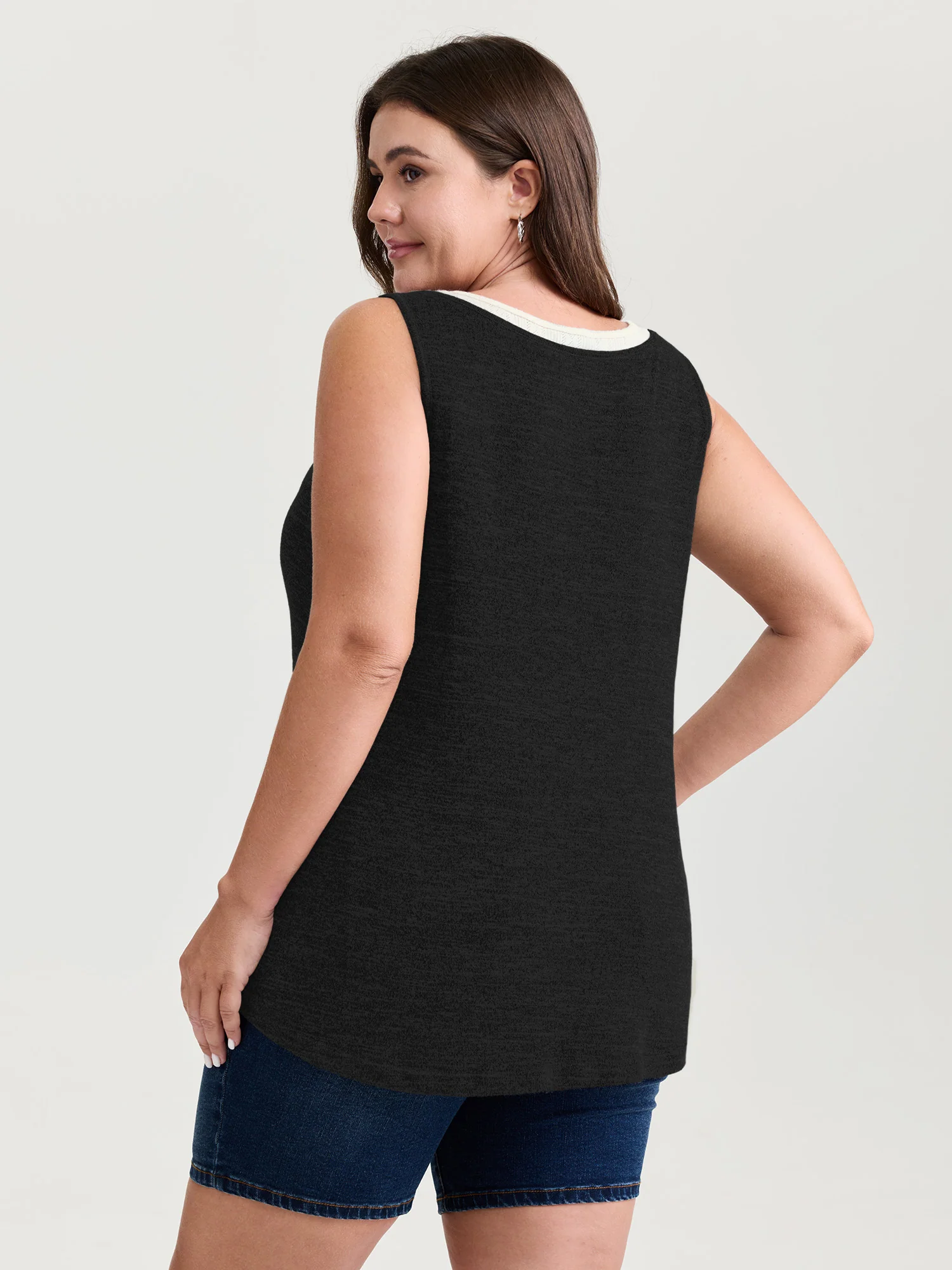 Supersoft Scoop Neckline Color Contrast Tank Top - Image 10
