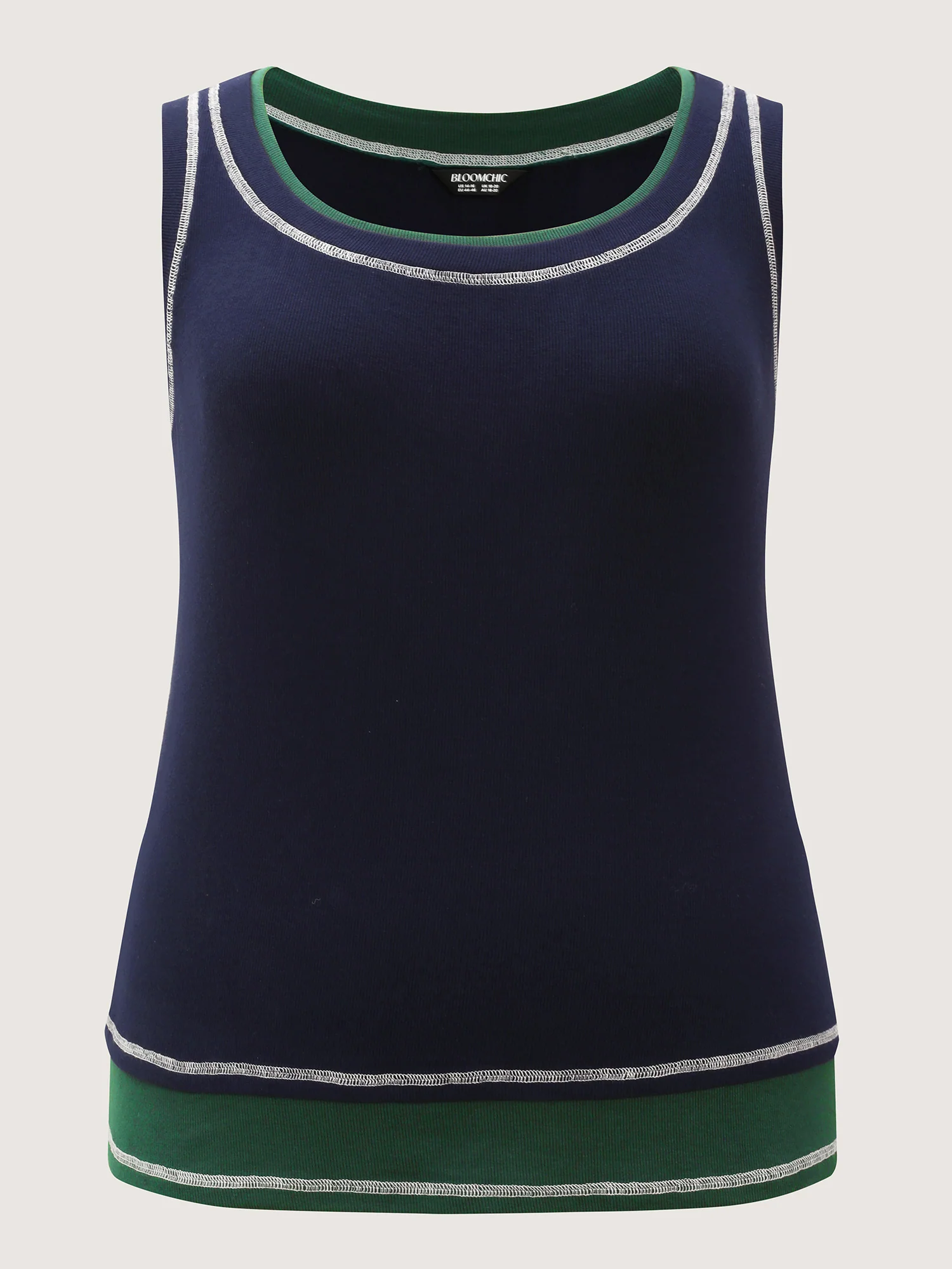 Supersoft Scoop Neckline Contrast Tank Top - Image 8