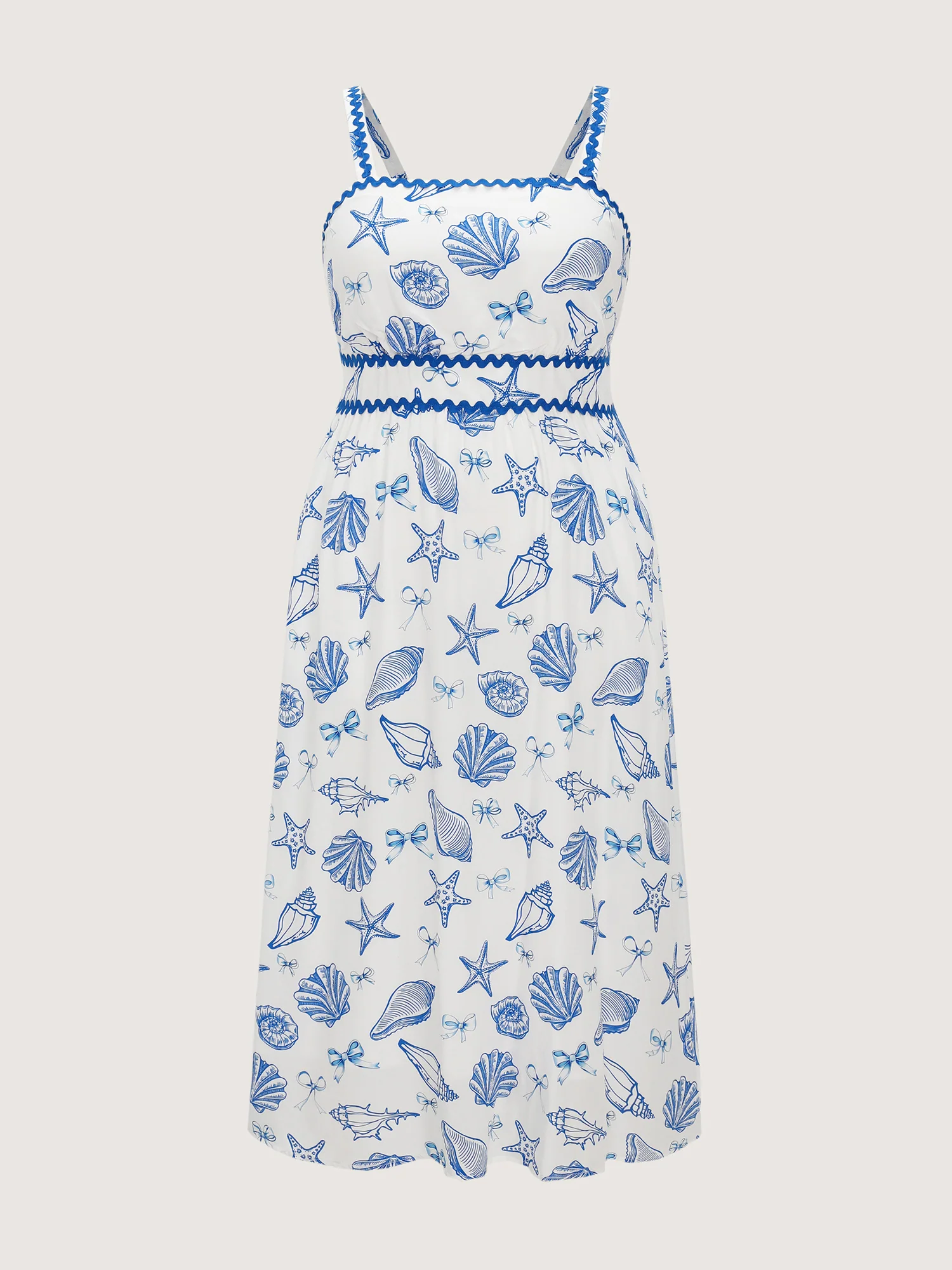 Supersoft Seashell Print Pockets Contrast Edge Maxi Dress - Image 7