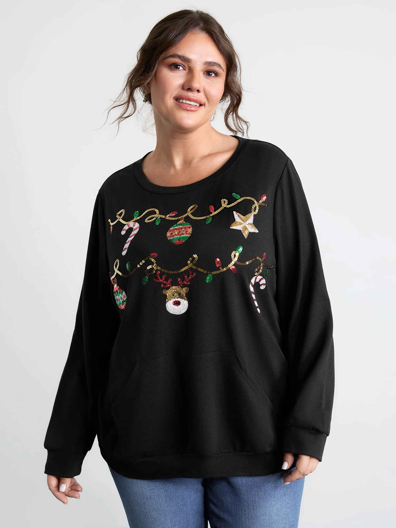 Supersoft Sequin Embroidery Sweatshirt - Image 2