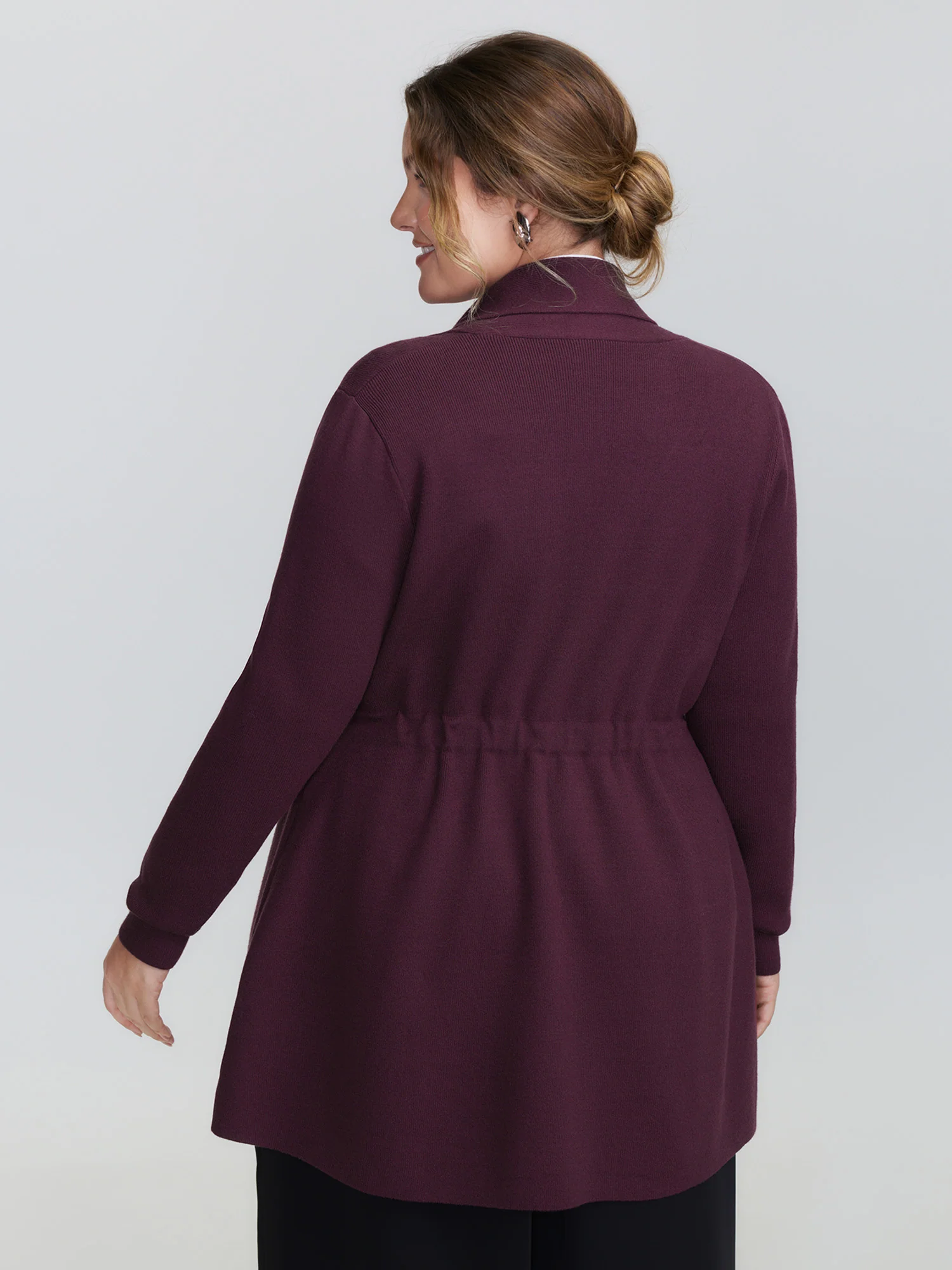 Supersoft Shawl Collar Belted Knit Cardigan - Image 5
