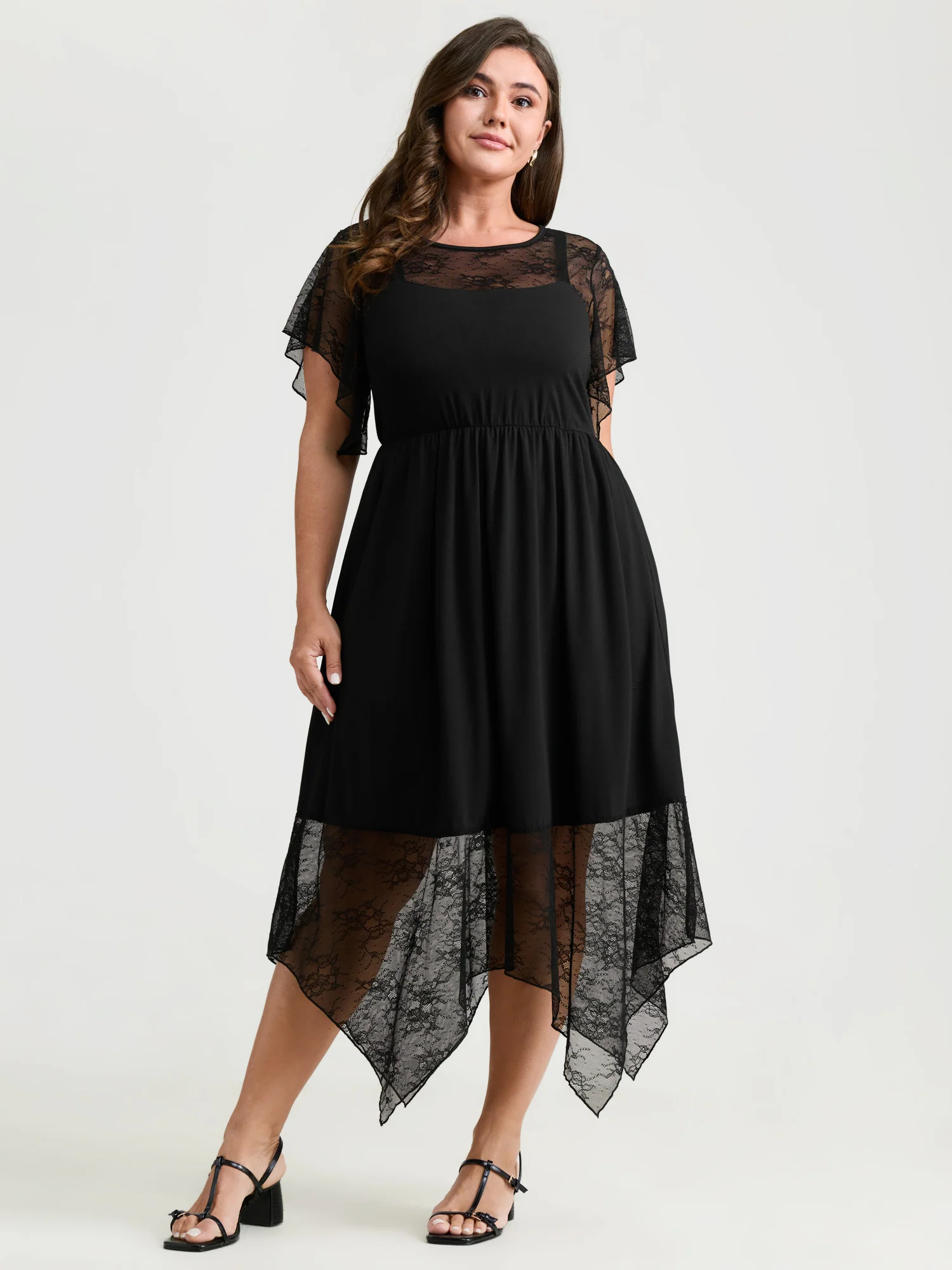 Supersoft Sheer Lace Neckline Maxi Dress - Image 3