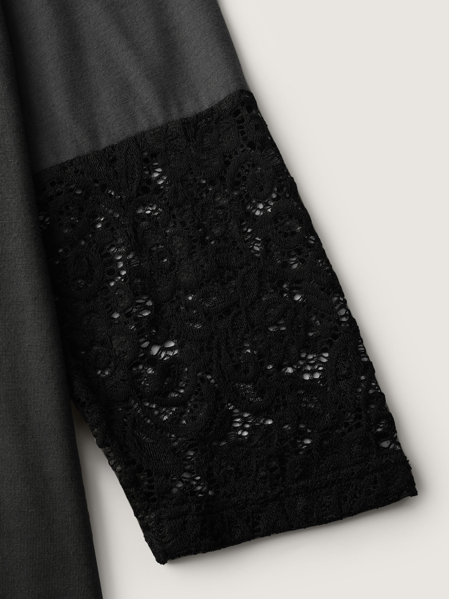 Supersoft Sheer Lace Solid T-Shirt - Image 6