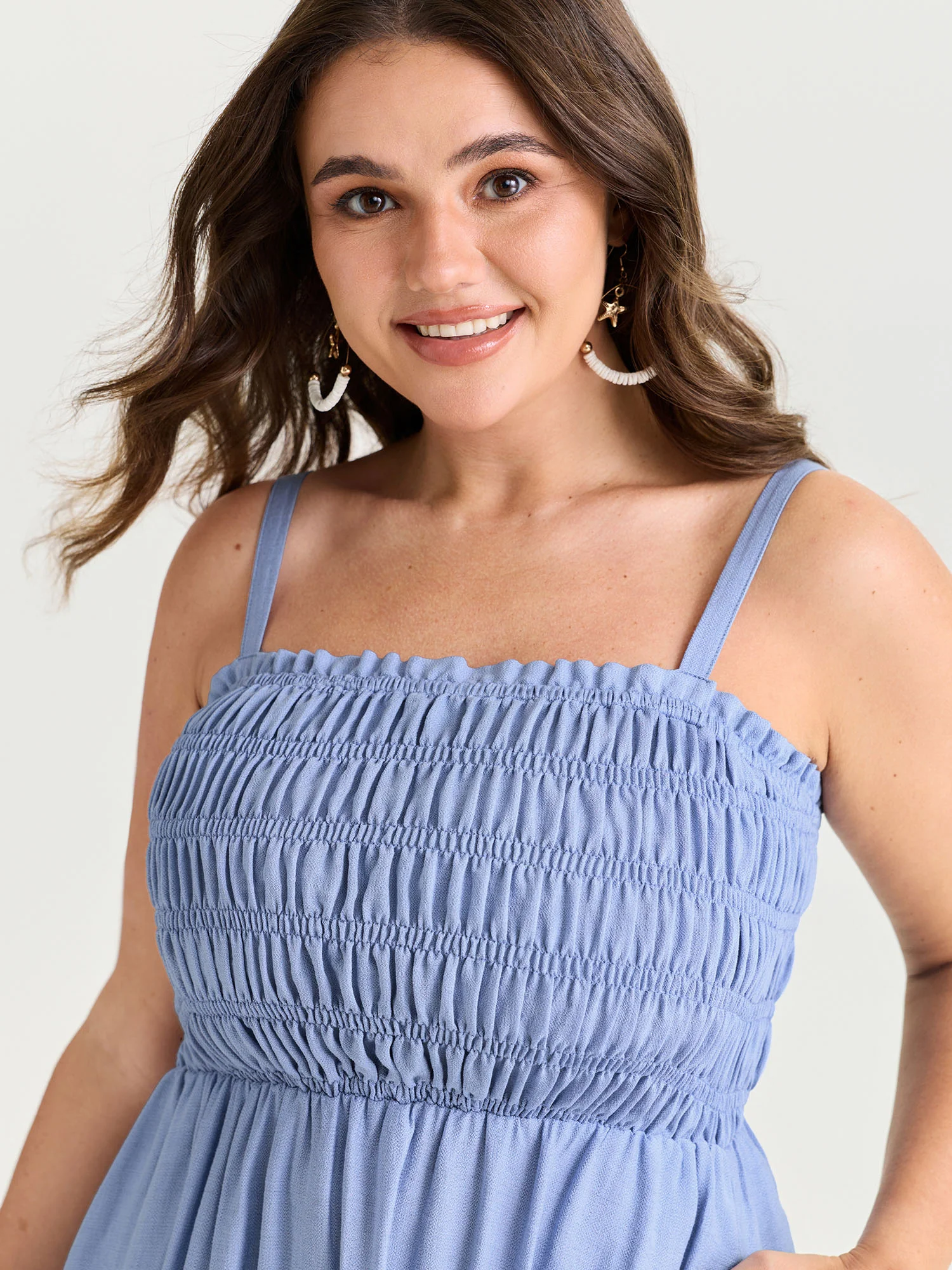 Supersoft Shirred Bodice Fit And Flare Midi Dress - Image 2