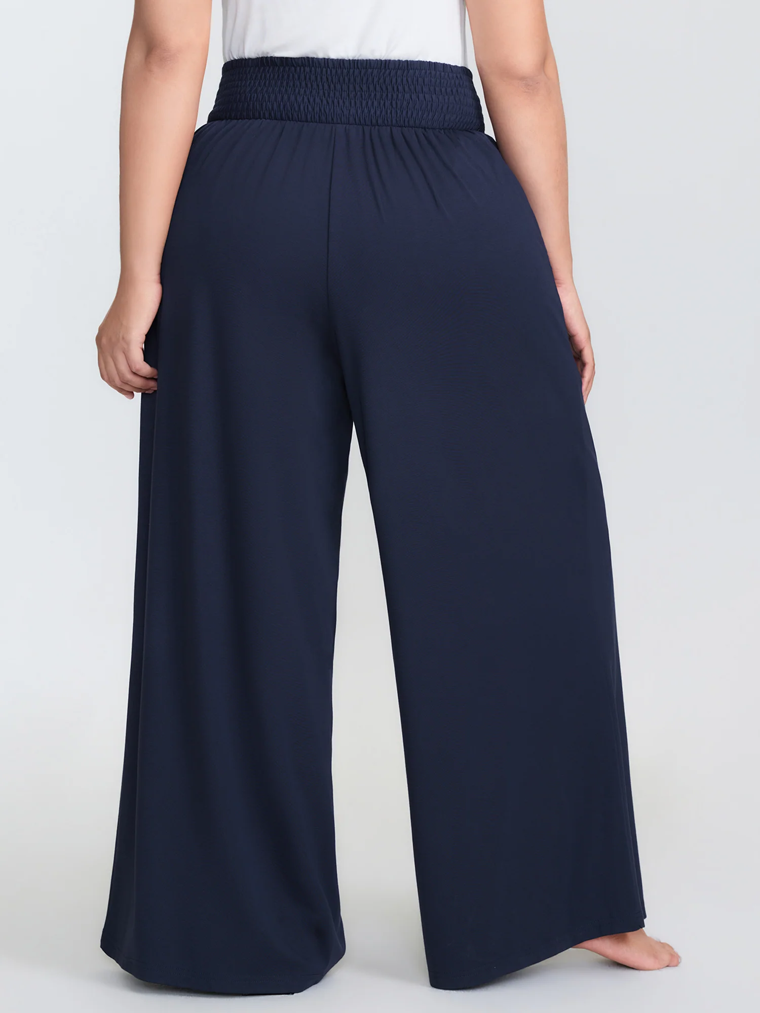 Supersoft Shirred Wide Waistband Button Lounge Bottoms - Image 6