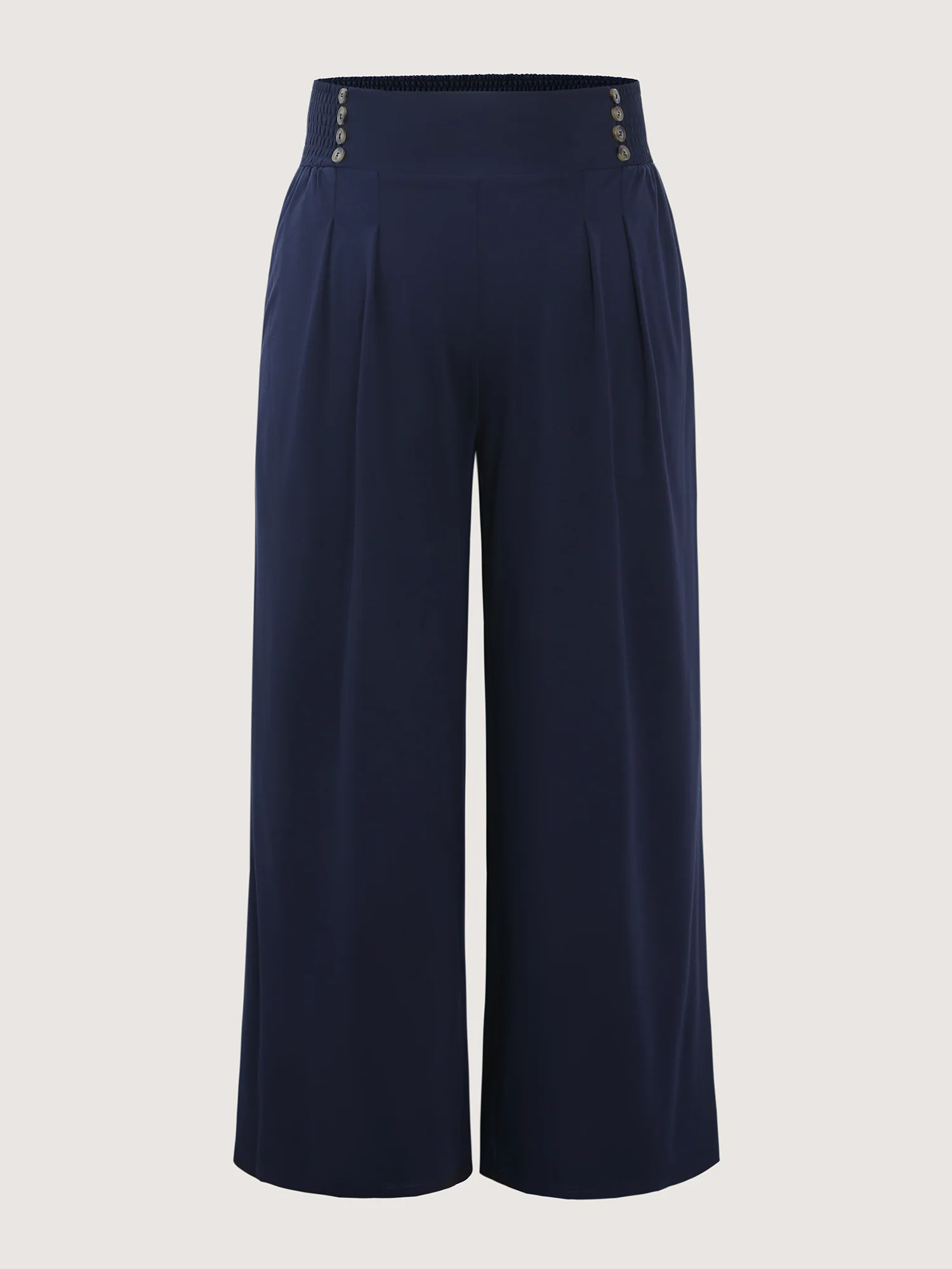 Supersoft Shirred Wide Waistband Button Lounge Bottoms - Image 9