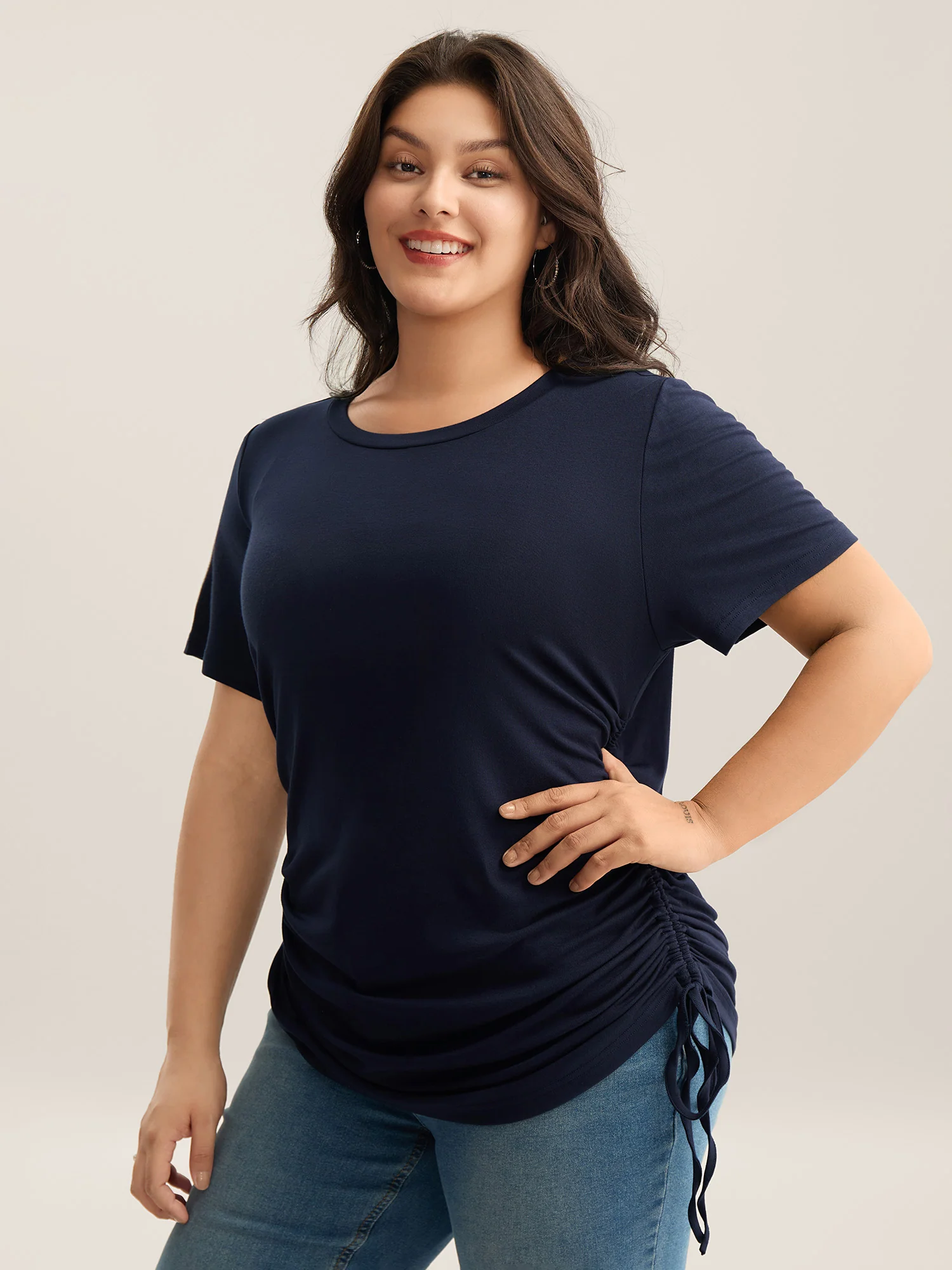 Supersoft Side Drawstrings Fitted T-Shirt - Image 3
