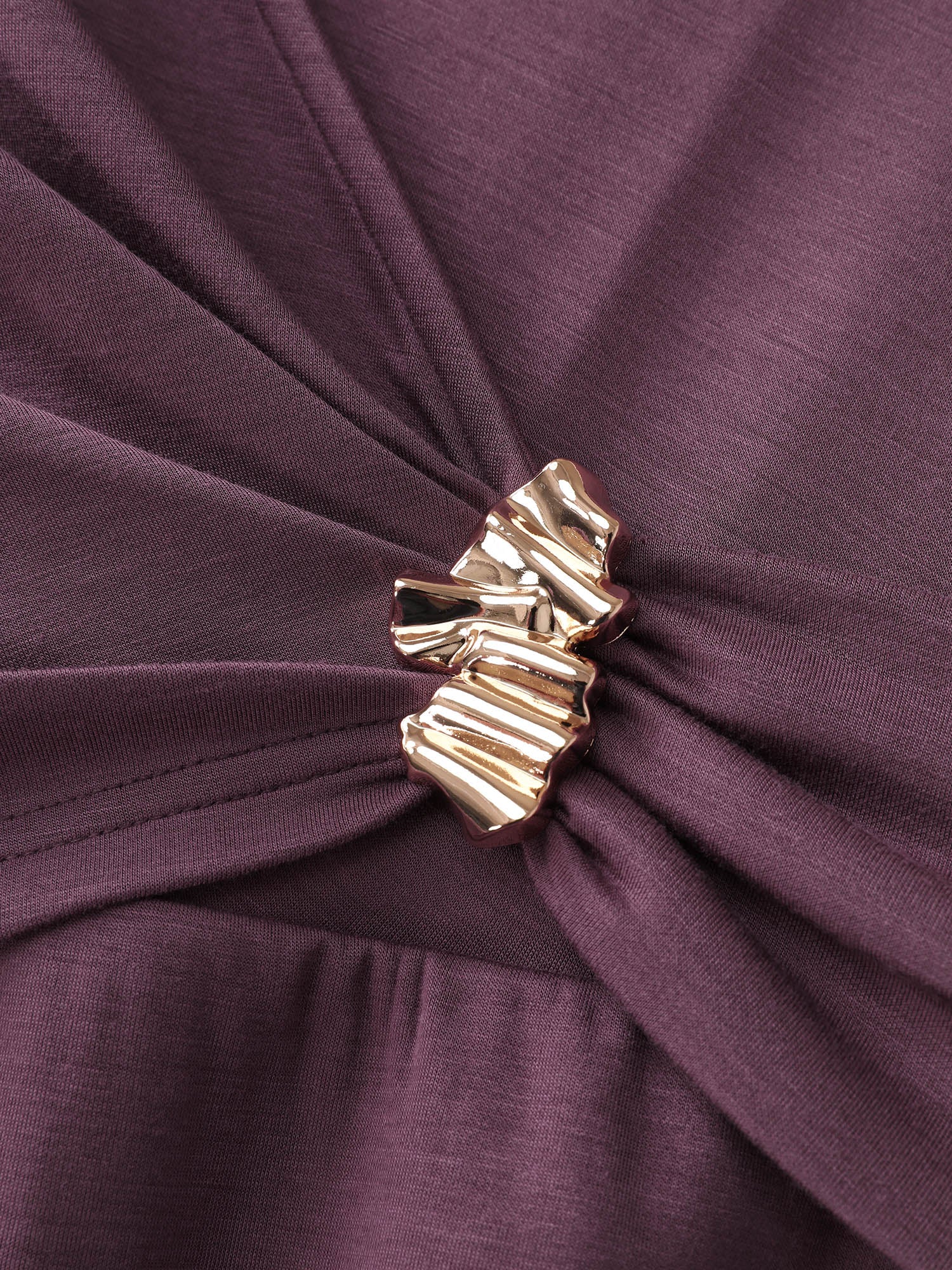 Supersoft Side Knot Metal Detail Midi Dress - Image 5