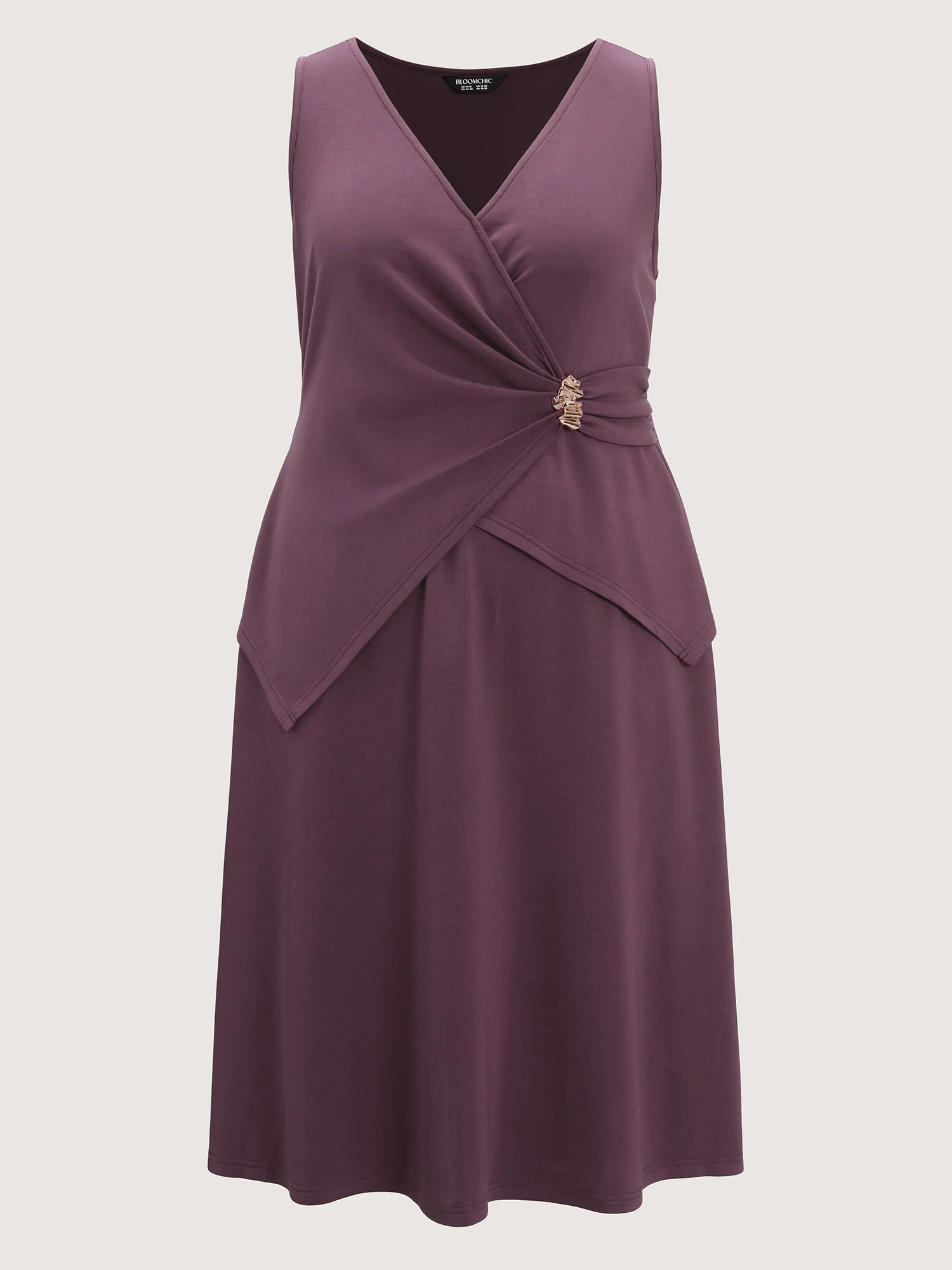 Supersoft Side Knot Metal Detail Midi Dress - Image 7