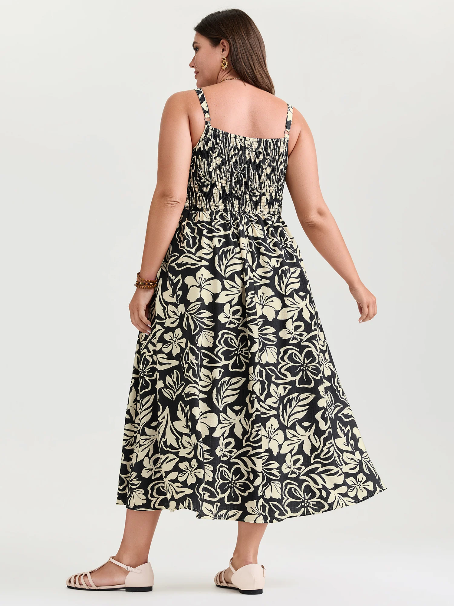 Supersoft Silhouette Flower Print Midi Dress - Image 4