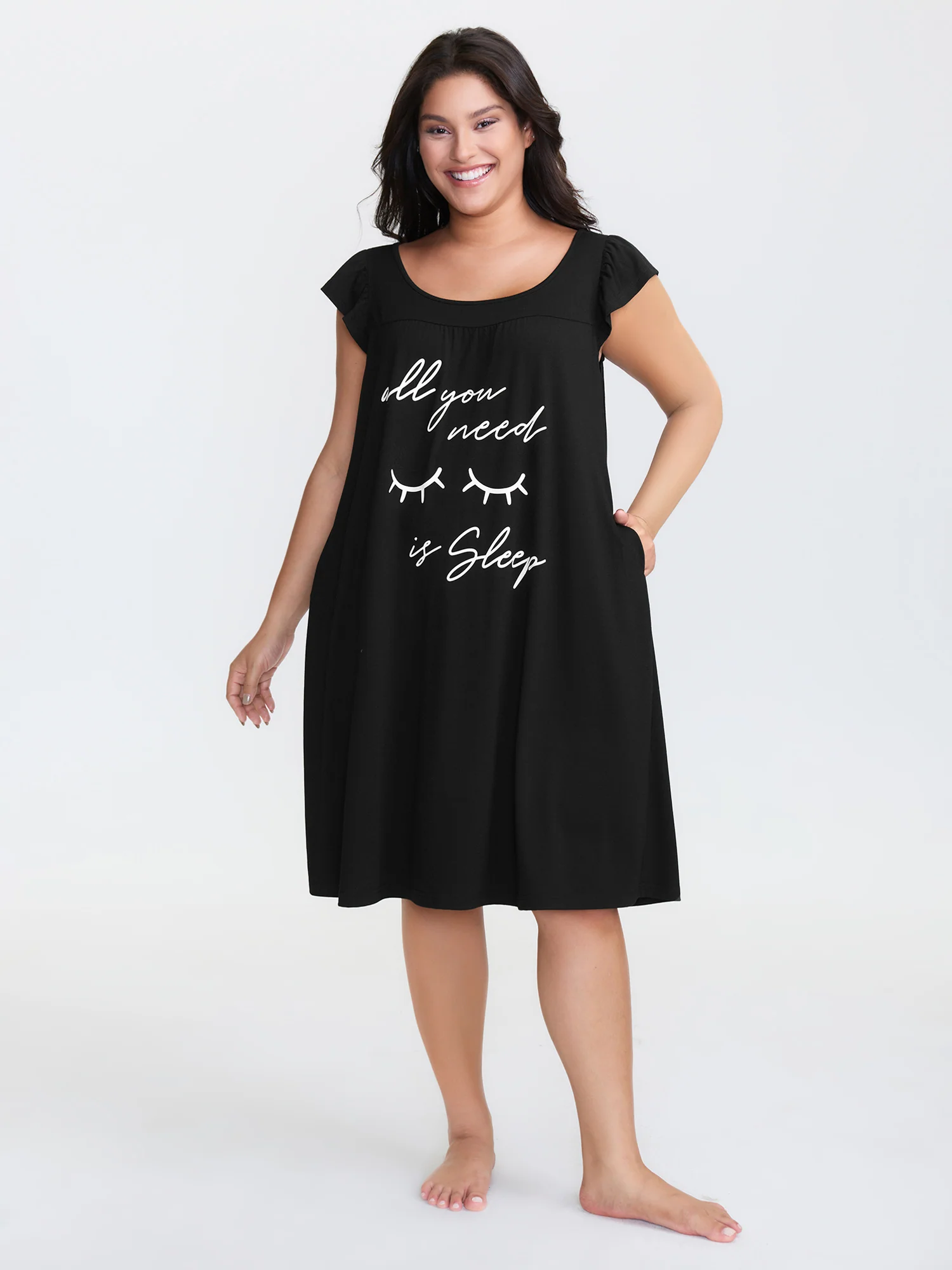 Supersoft Sleep Worthy Pockets Lounge Dress - Image 2
