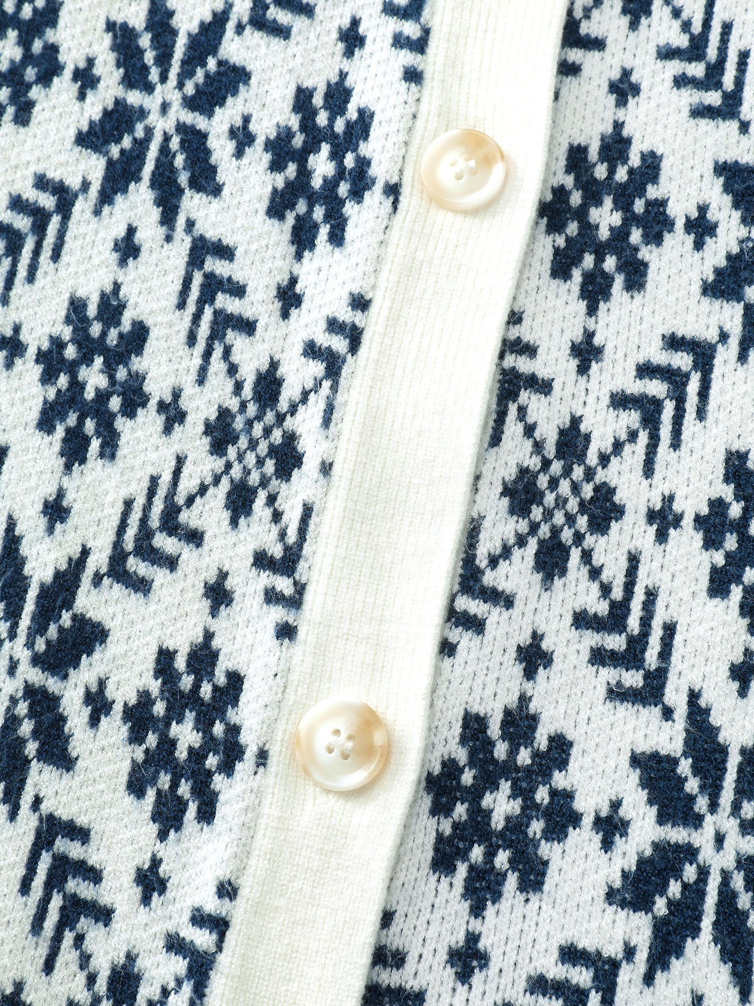 Supersoft Snowflake Jacquard Pattern Pockets Knit Cardigan - Image 6