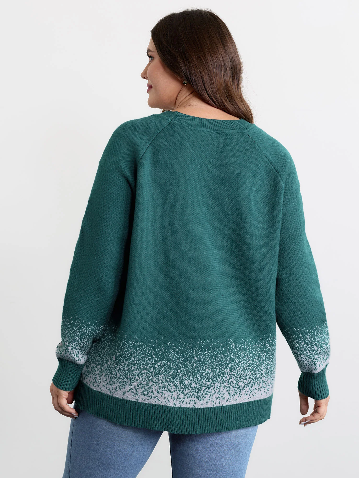 Supersoft Snowman Jacquard Color Block Pullover - Image 4
