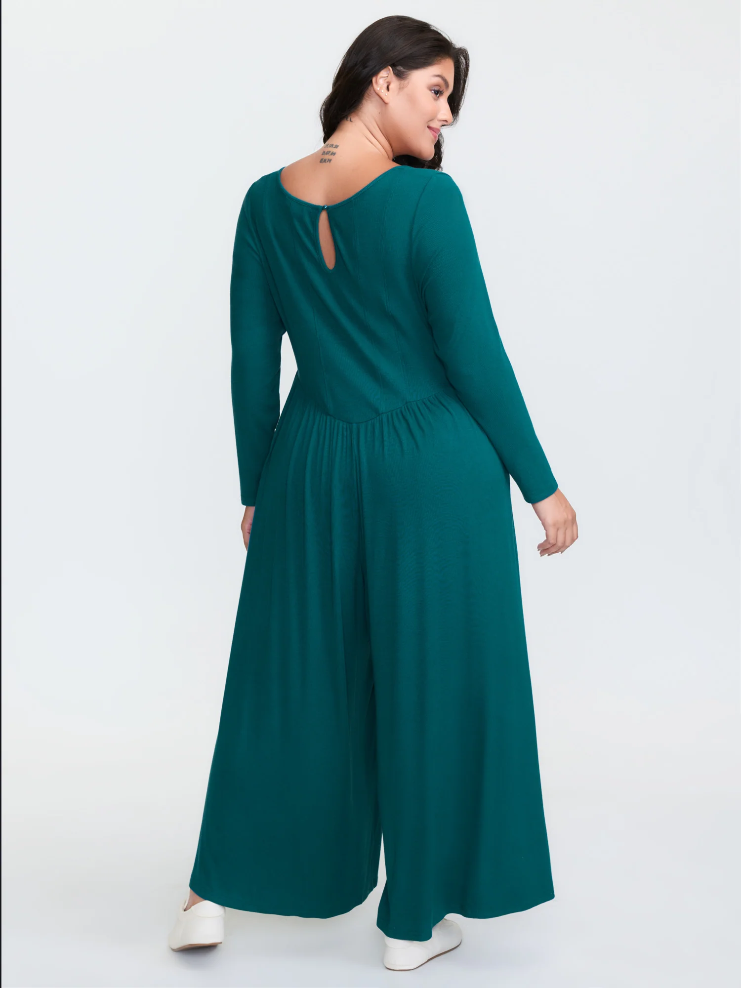 Supersoft Square Neck Smocked Waist Jumpsuit - Image 6