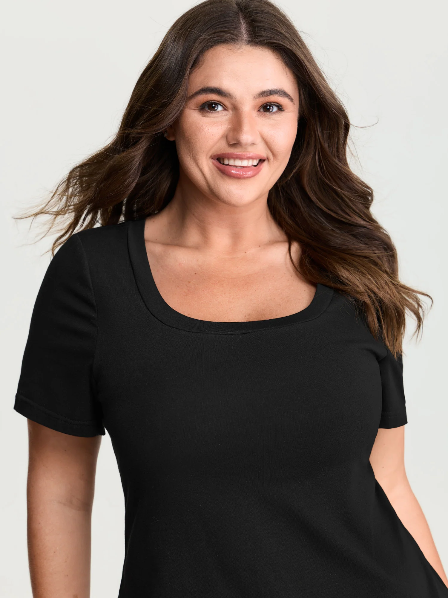 Supersoft Supportive Bra Square Neckline Fitted T-Shirt - Image 2