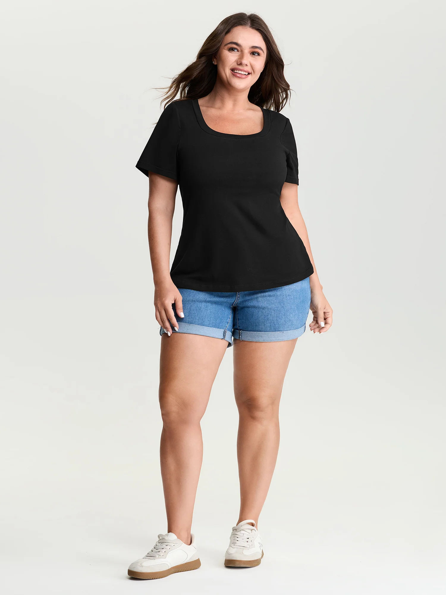 Supersoft Supportive Bra Square Neckline Fitted T-Shirt - Image 3