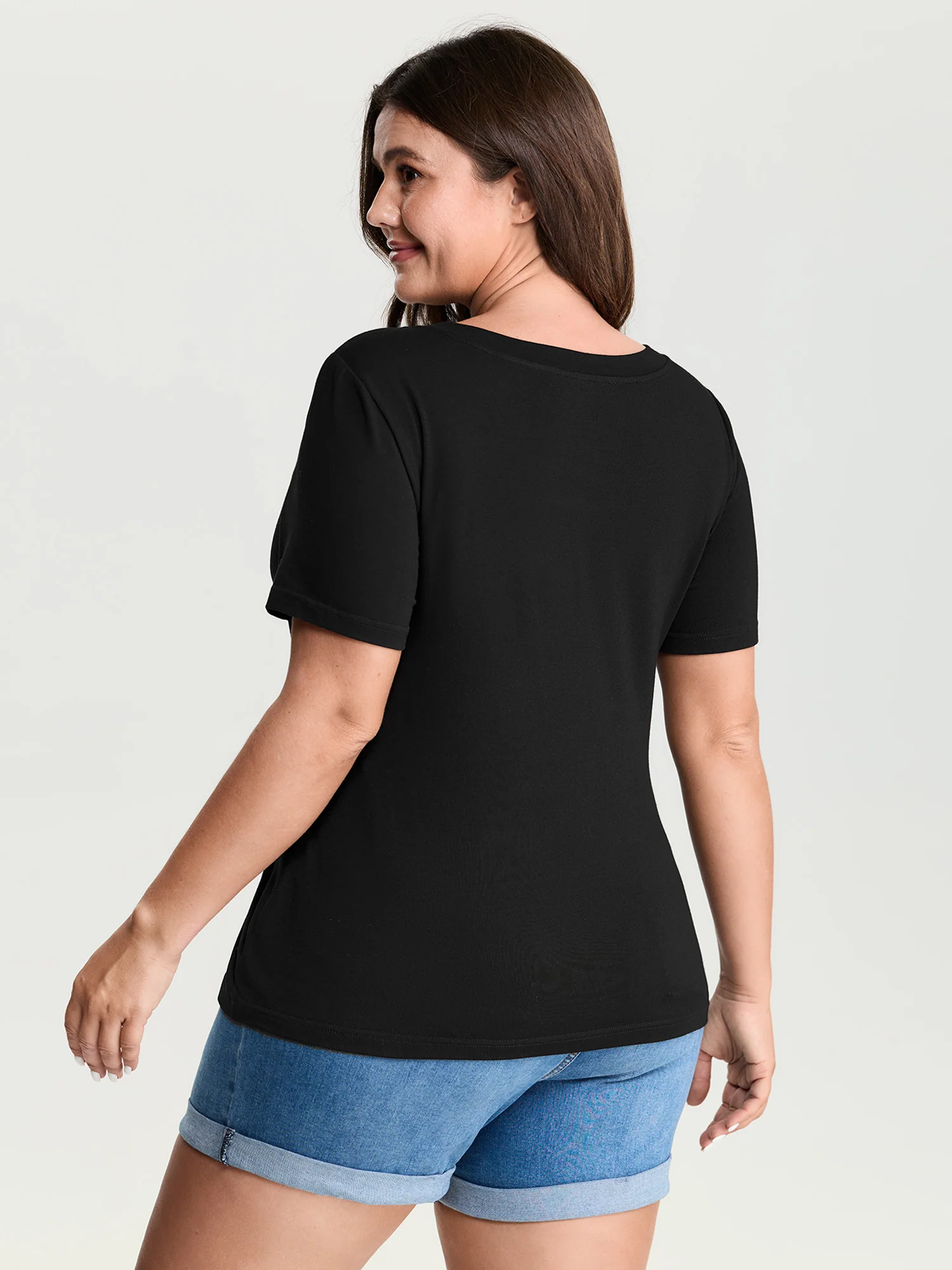 Supersoft Supportive Bra Square Neckline Fitted T-Shirt - Image 4