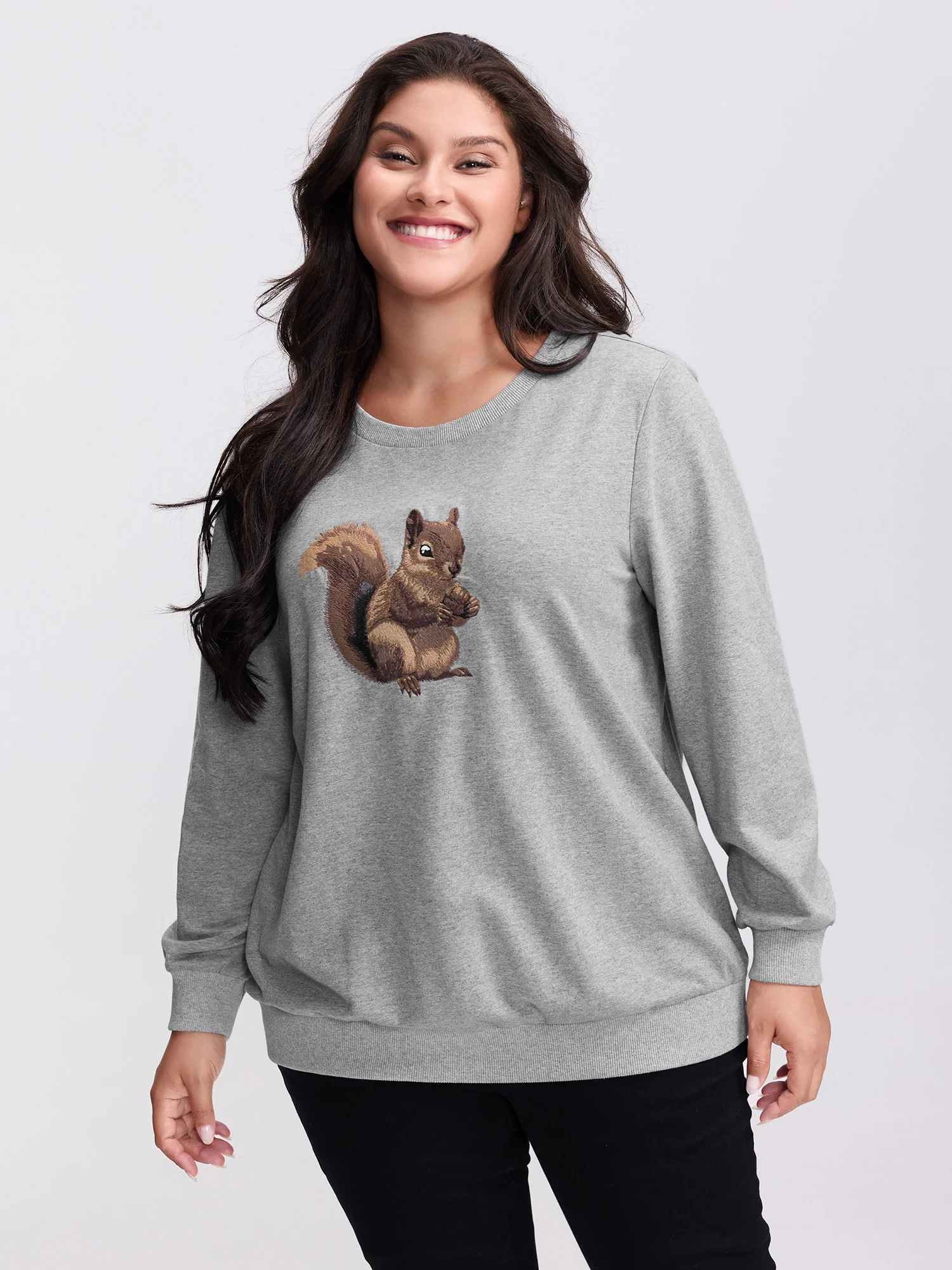 Supersoft Squirrel Embroidered Sweatshirt - Image 2