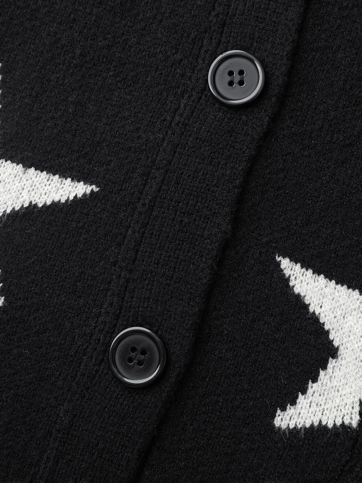 Supersoft Star Jacquard Pockets Button Knit Cardigan - Image 6