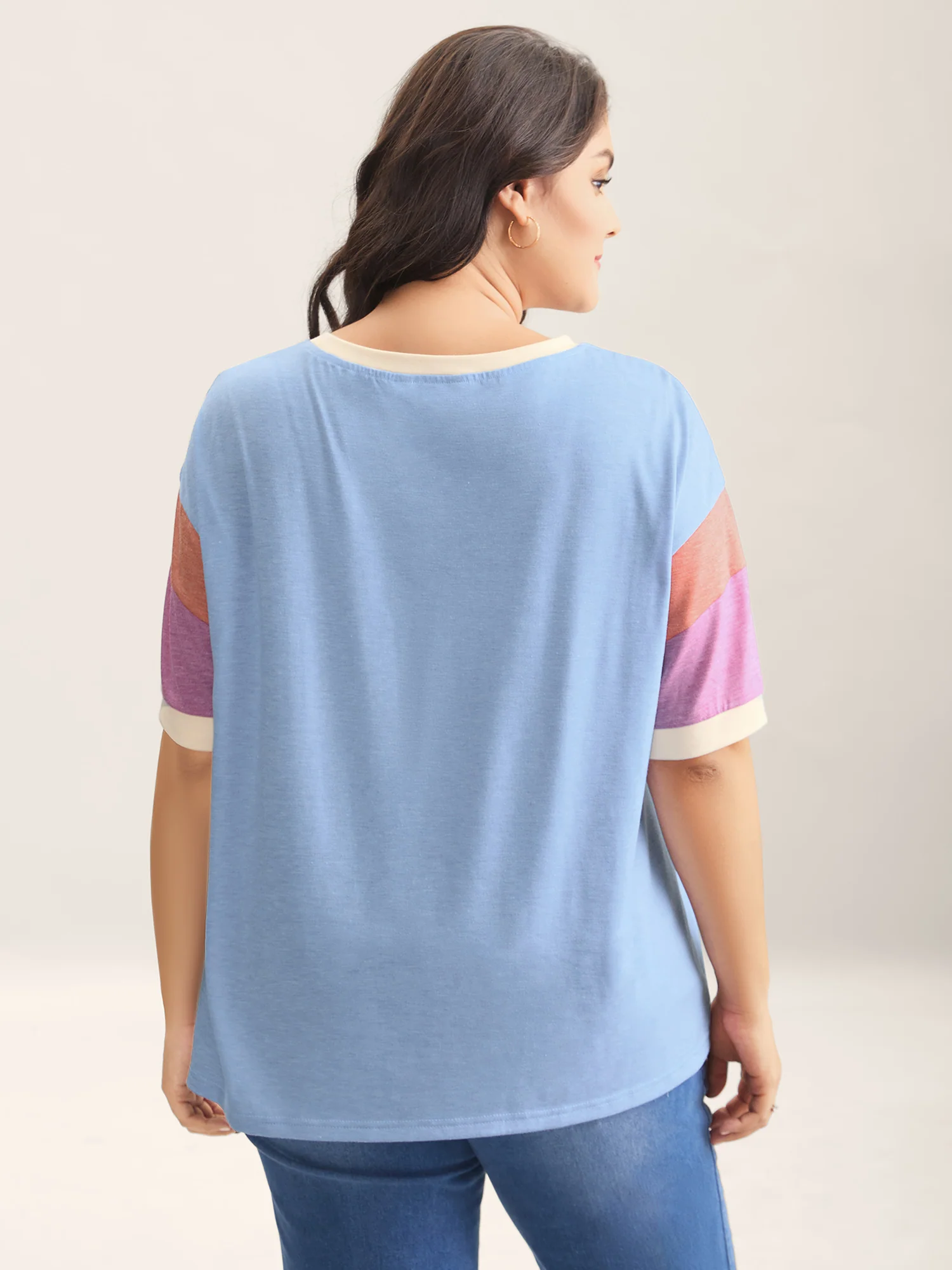 Supersoft Stretchy Color Contrast T-Shirt - Image 4