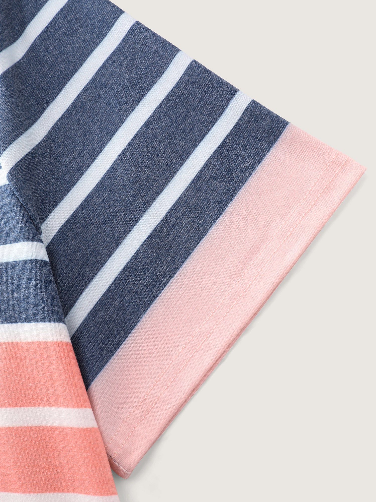 Supersoft Stretchy Colorful Striped Print V-Neck T-Shirt - Image 6