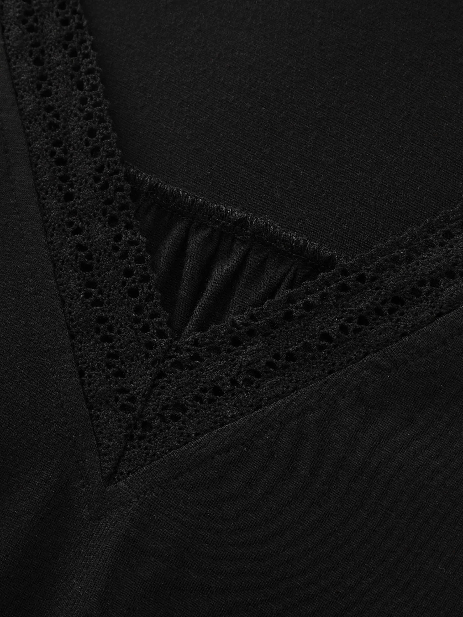 Supersoft Stretchy Draped Lace Trim Plain T-Shirt - Image 6