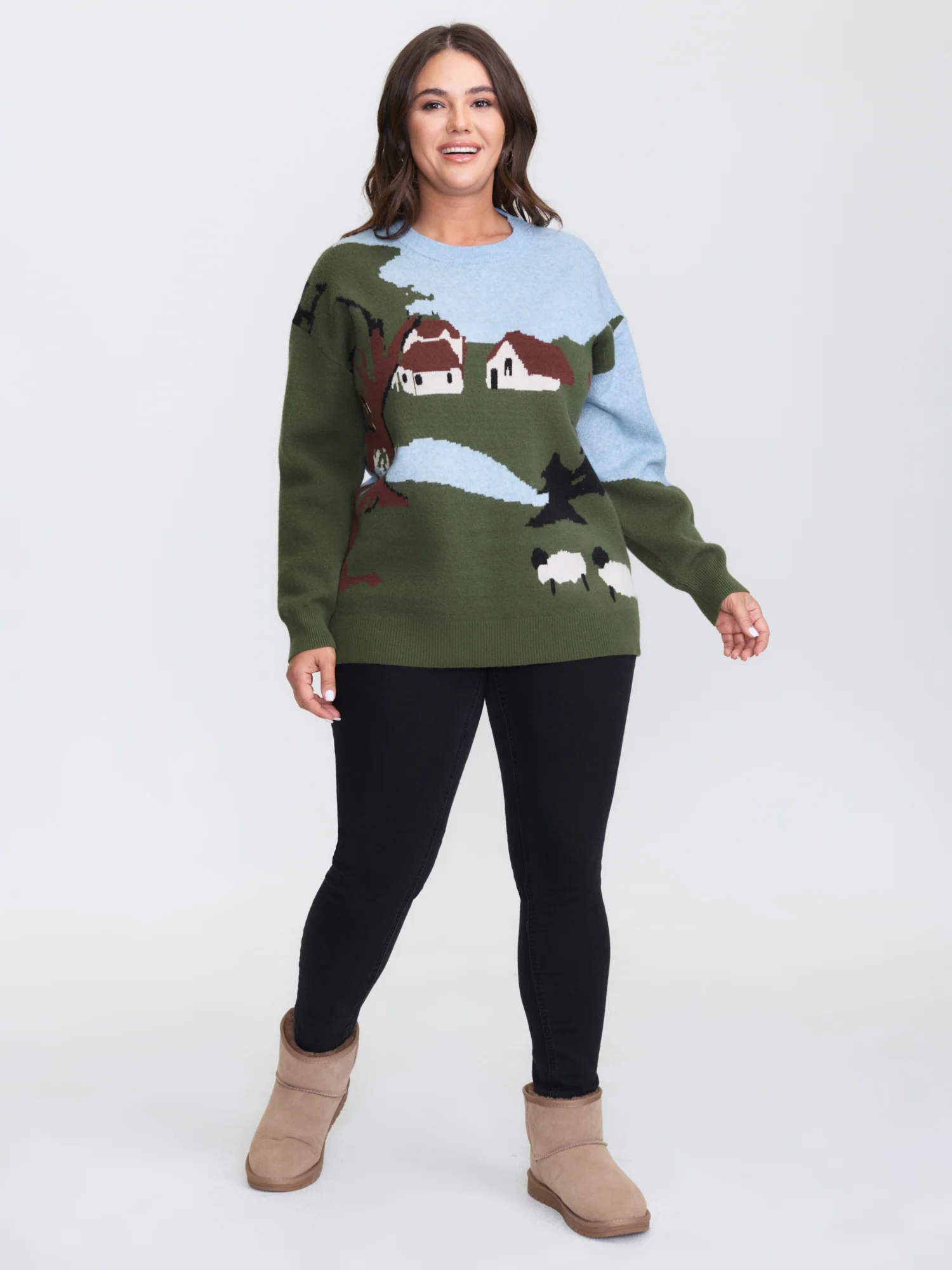 Supersoft Stretchy Farmhouse Pattern Pullover - Image 3