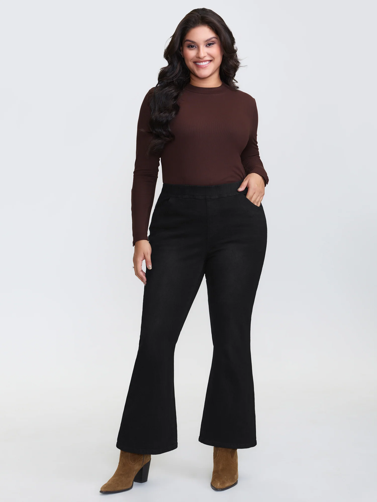 Supersoft Stretchy Flared Jeans - Image 2