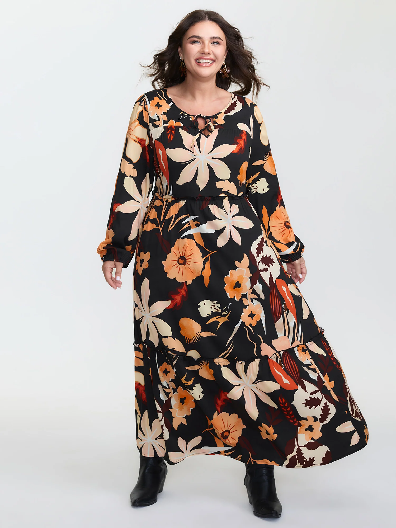Supersoft Stretchy Floral Print Maxi Dress - Image 3