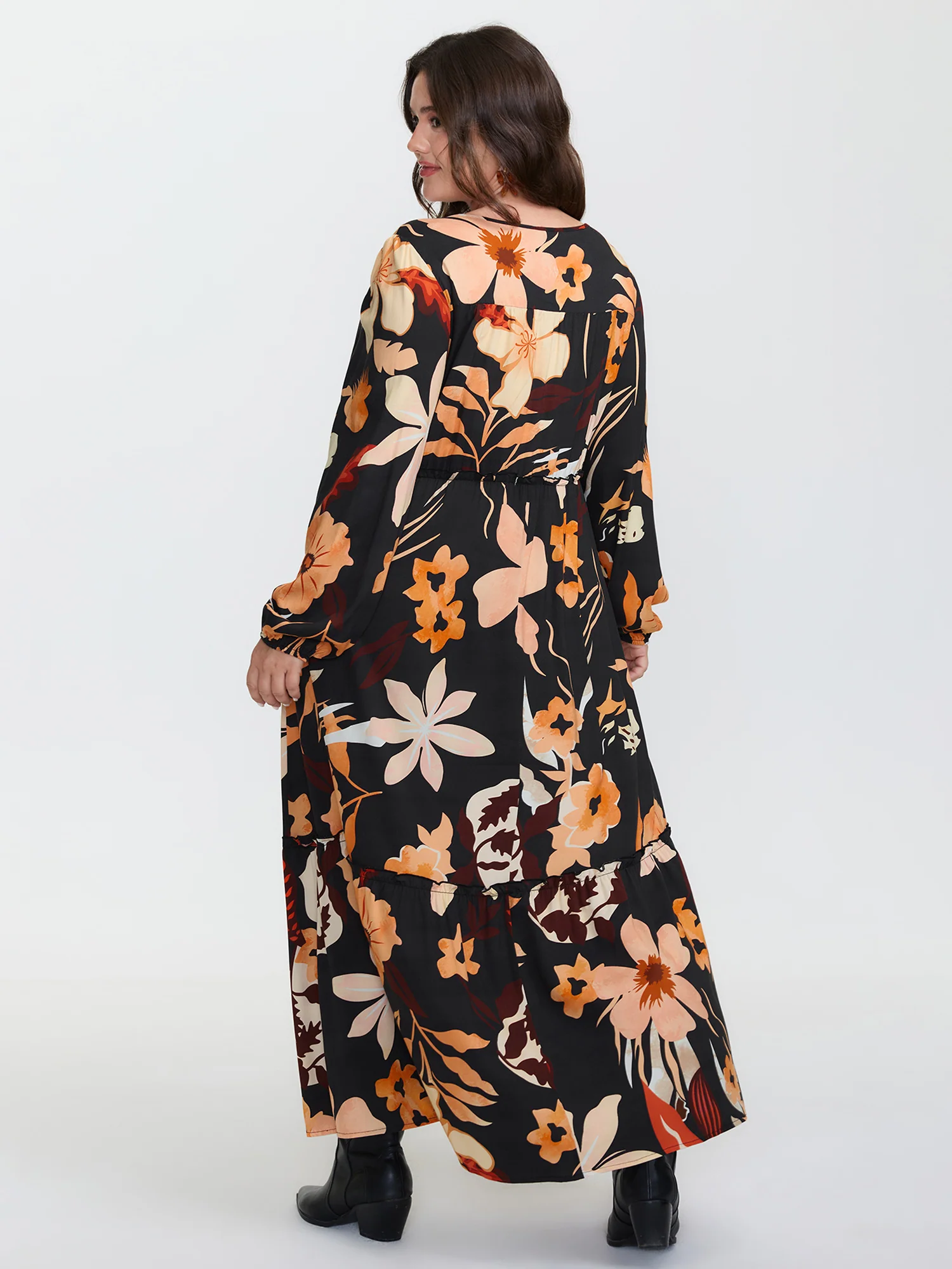 Supersoft Stretchy Floral Print Maxi Dress - Image 4