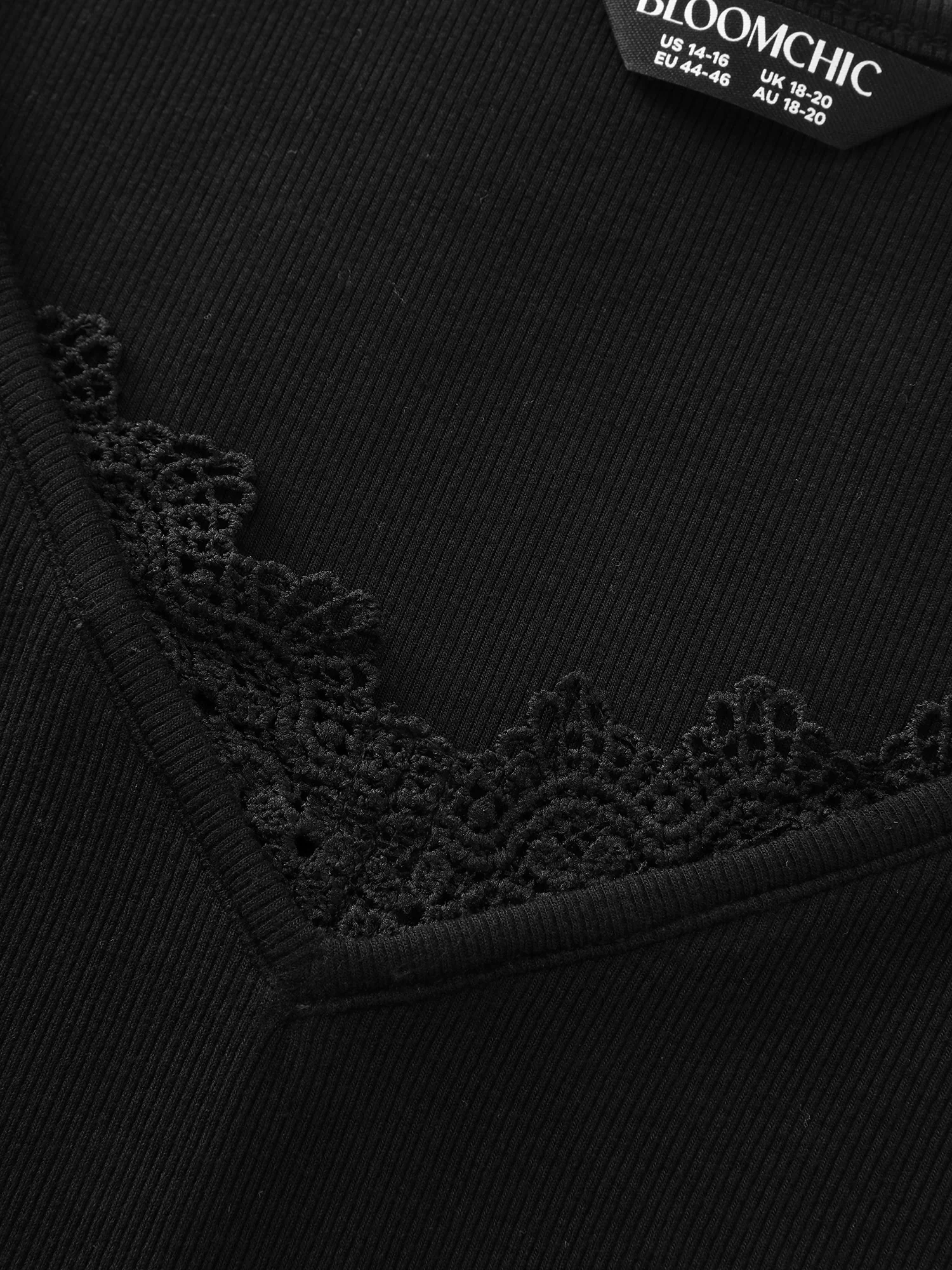 Supersoft Stretchy Lace Trim Neckline Tank Top - Image 6