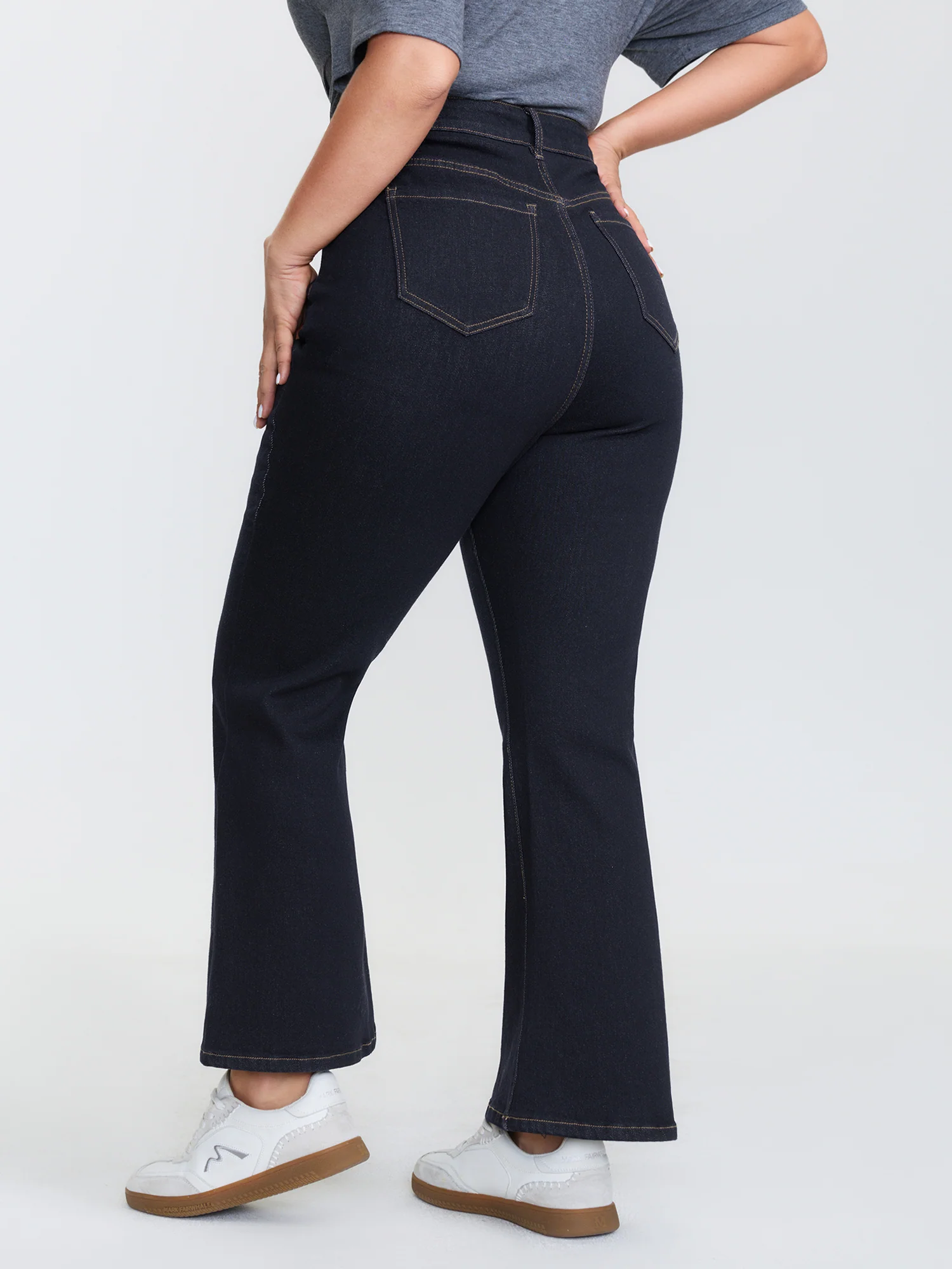 Supersoft Stretchy Mid-Rise Flared Hem Jeans - Image 5