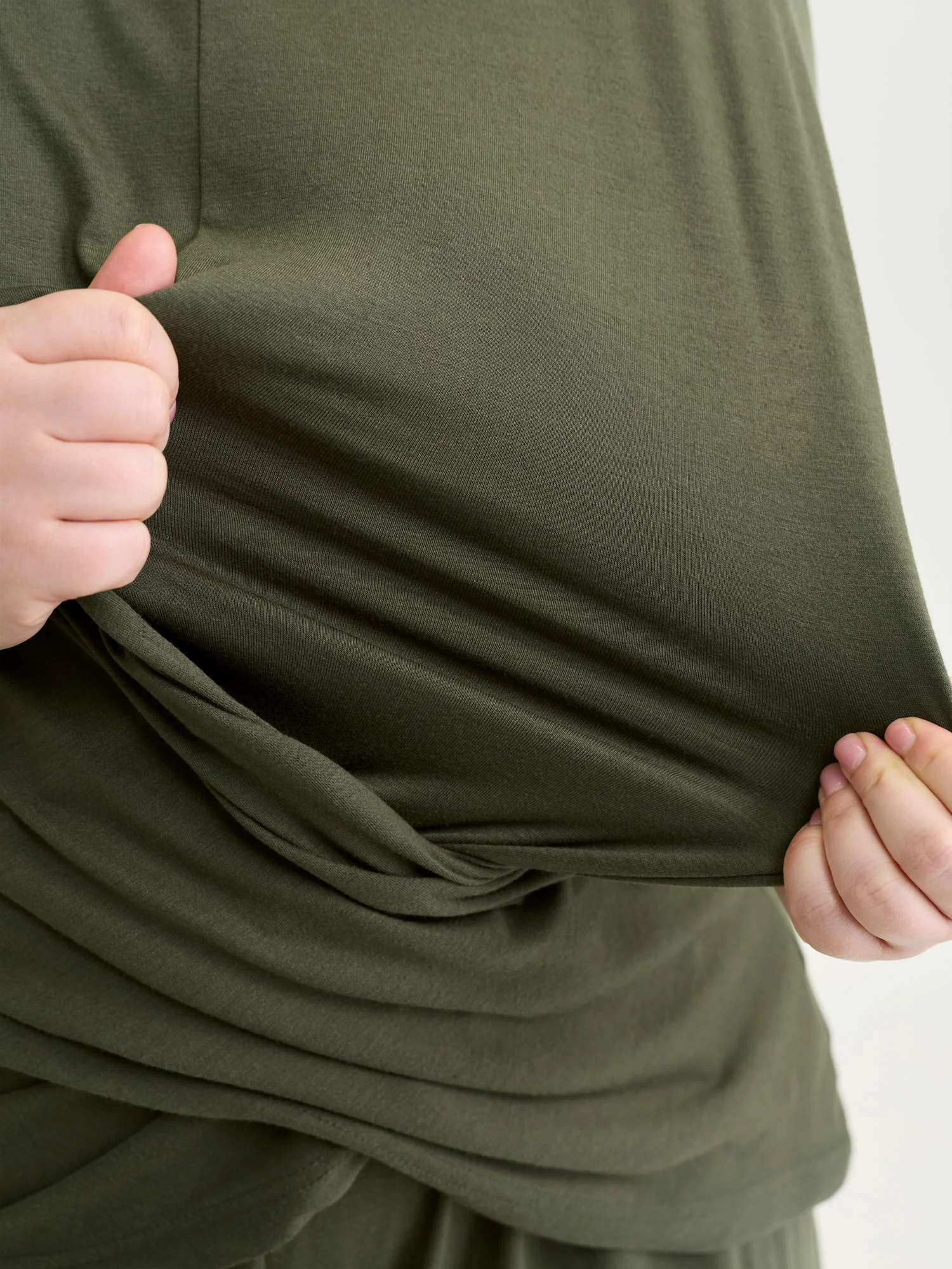 Supersoft Stretchy Overlap Pleated Knit Top - Image 4