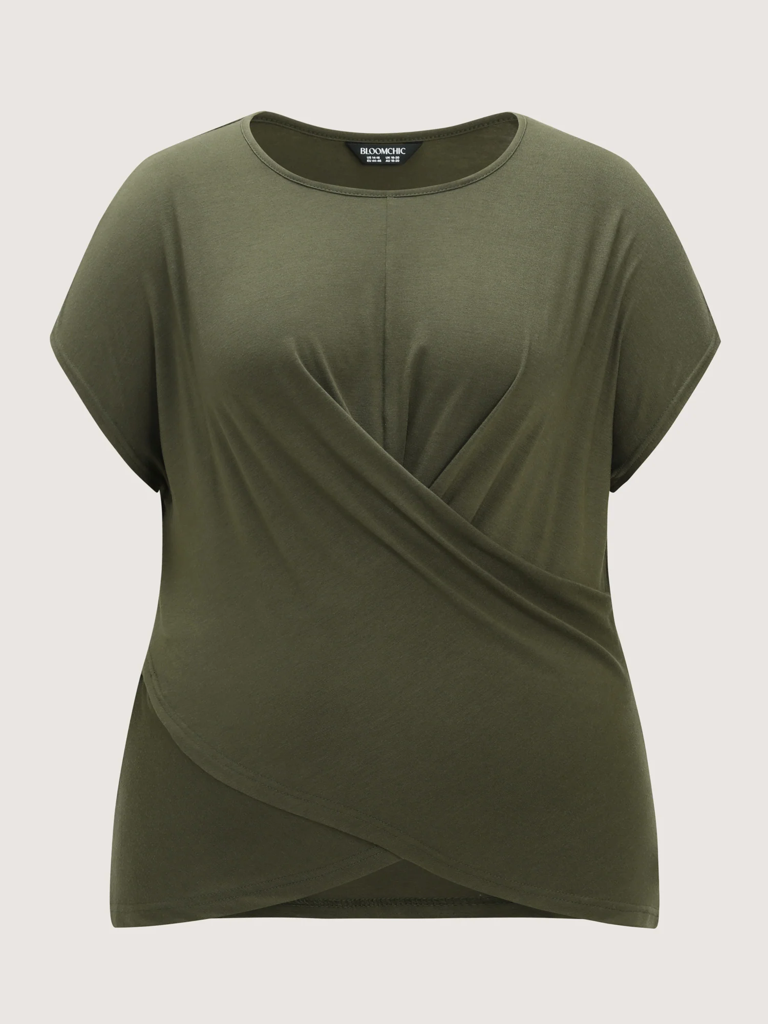 Supersoft Stretchy Overlap Pleated Knit Top - Image 7
