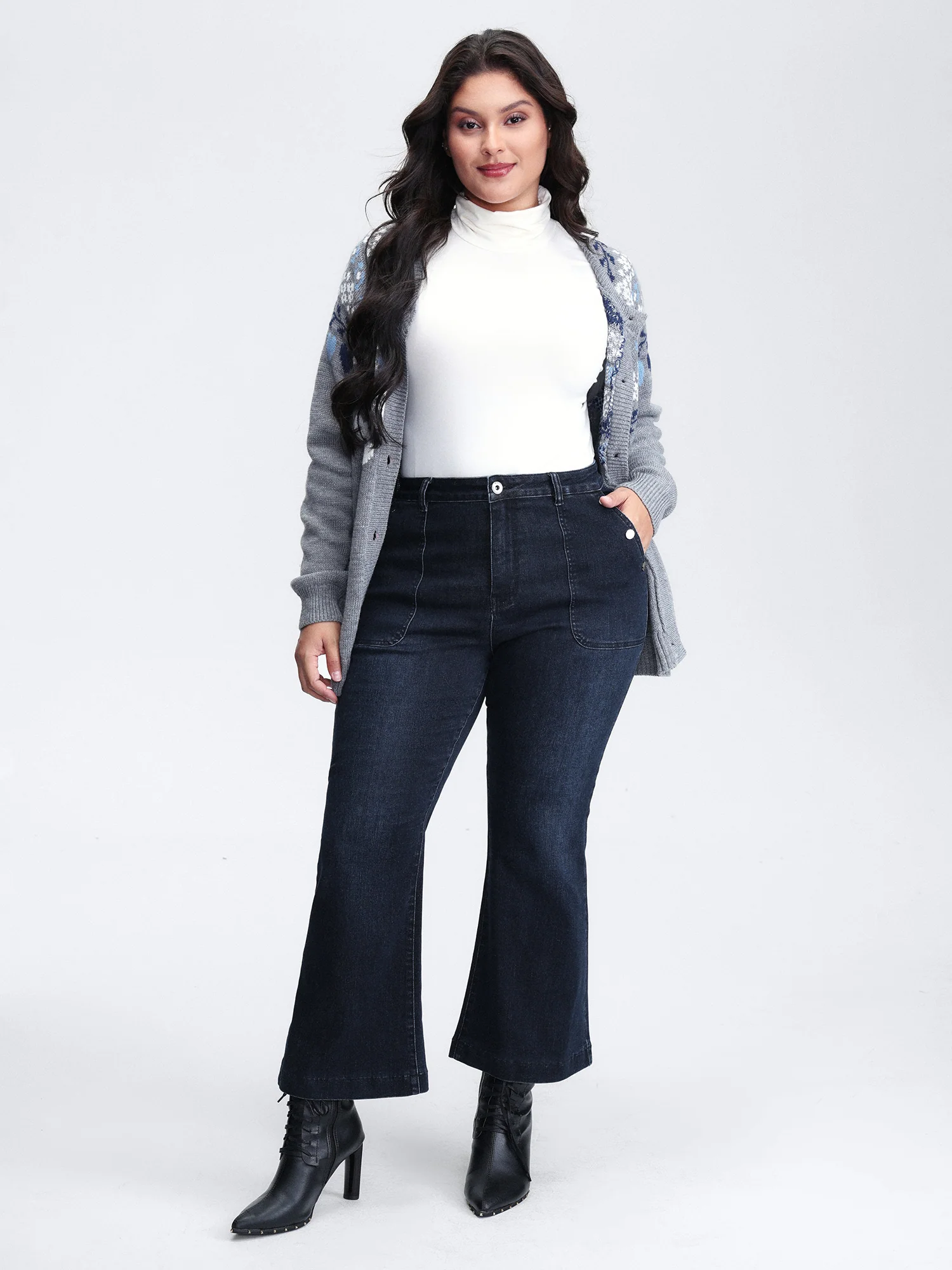 Supersoft Stretchy Patch Pockets Bootcut Jeans - Image 2