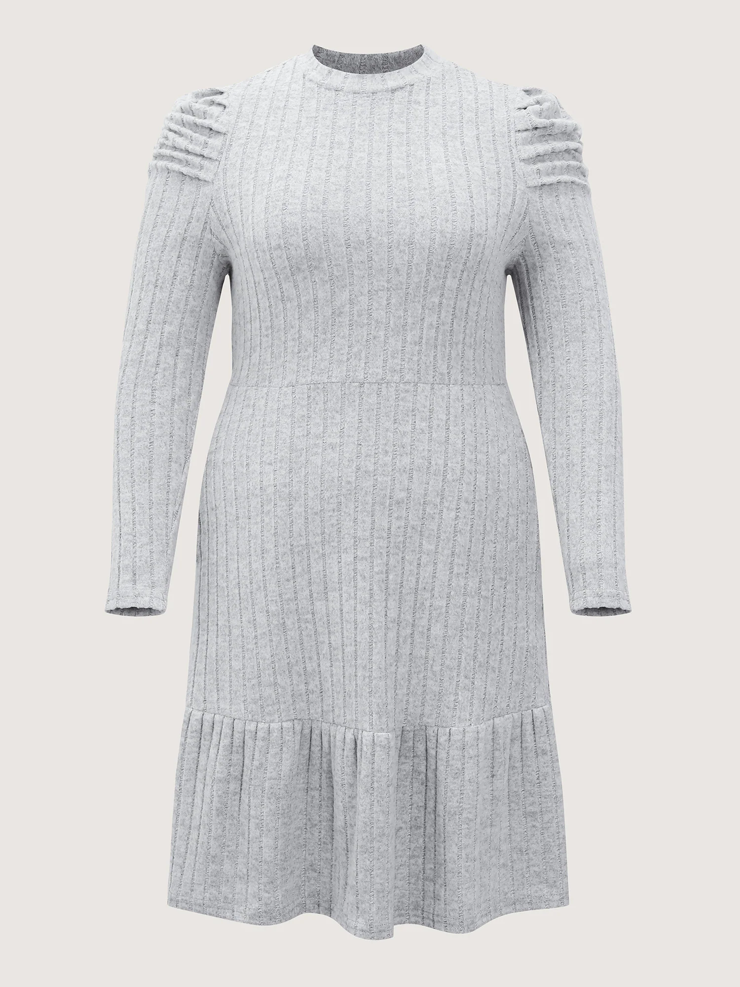 Supersoft Stretchy Pleated Shoulder Midi Dress - Image 7