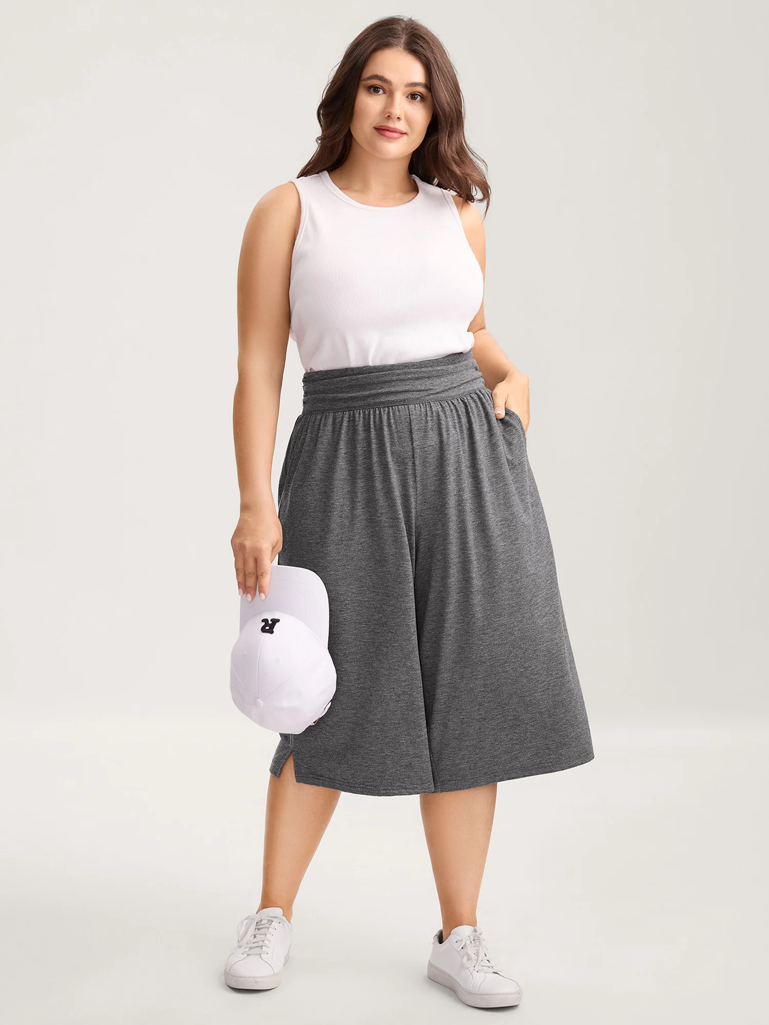 Supersoft Stretchy Pleated Waist Straight-Leg Pants - Image 2