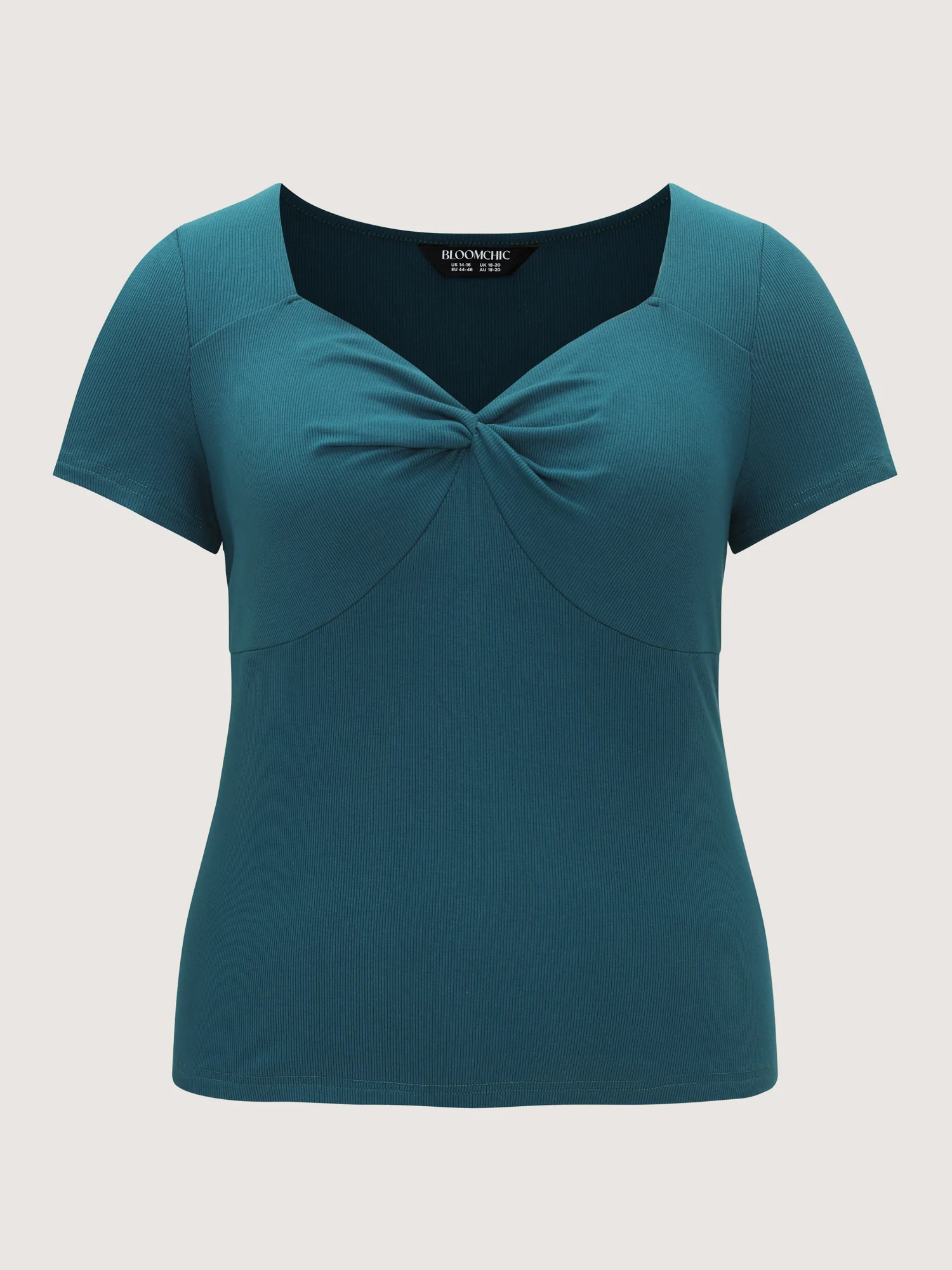 Supersoft Stretchy Ribbed Sweetheart Neckline Knit Top - Image 7
