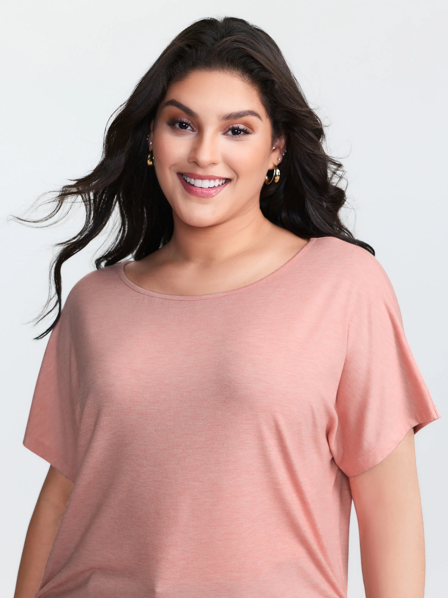 Supersoft Stretchy Ruched Hip-Coverage T-Shirt - Image 2